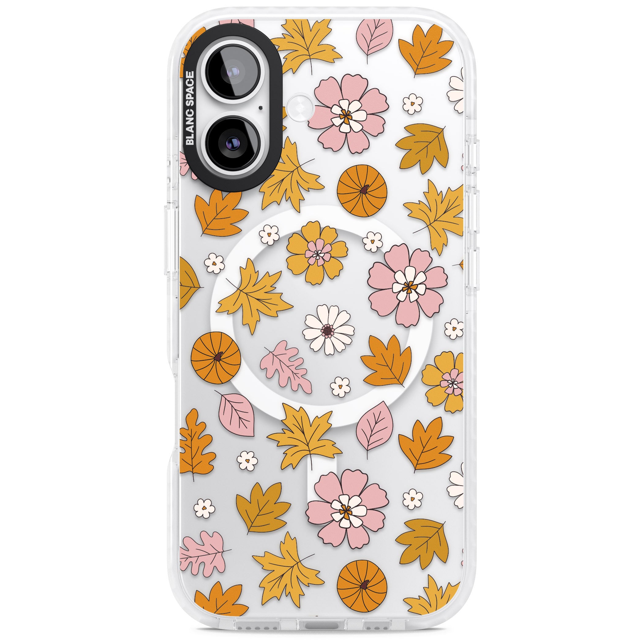 Autumn Leaves And Flowers iPhone 17 Impact Pro Clear Phone Case