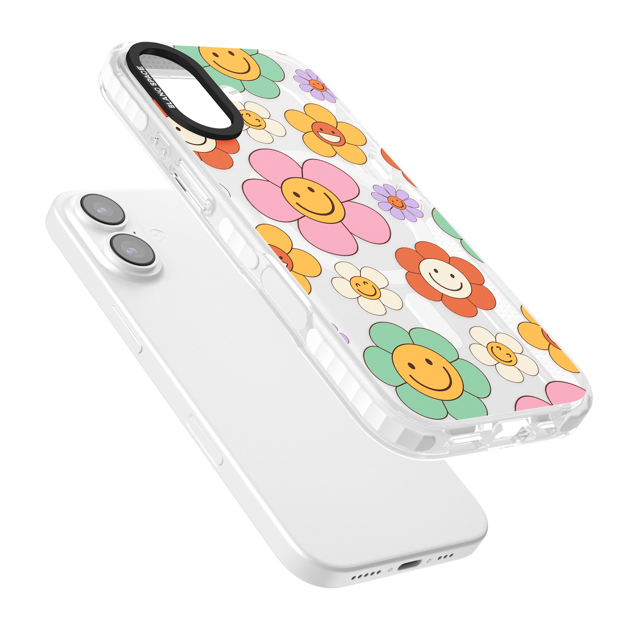 Happy Blossoms iPhone 17 Impact Pro Clear Phone Case Colours