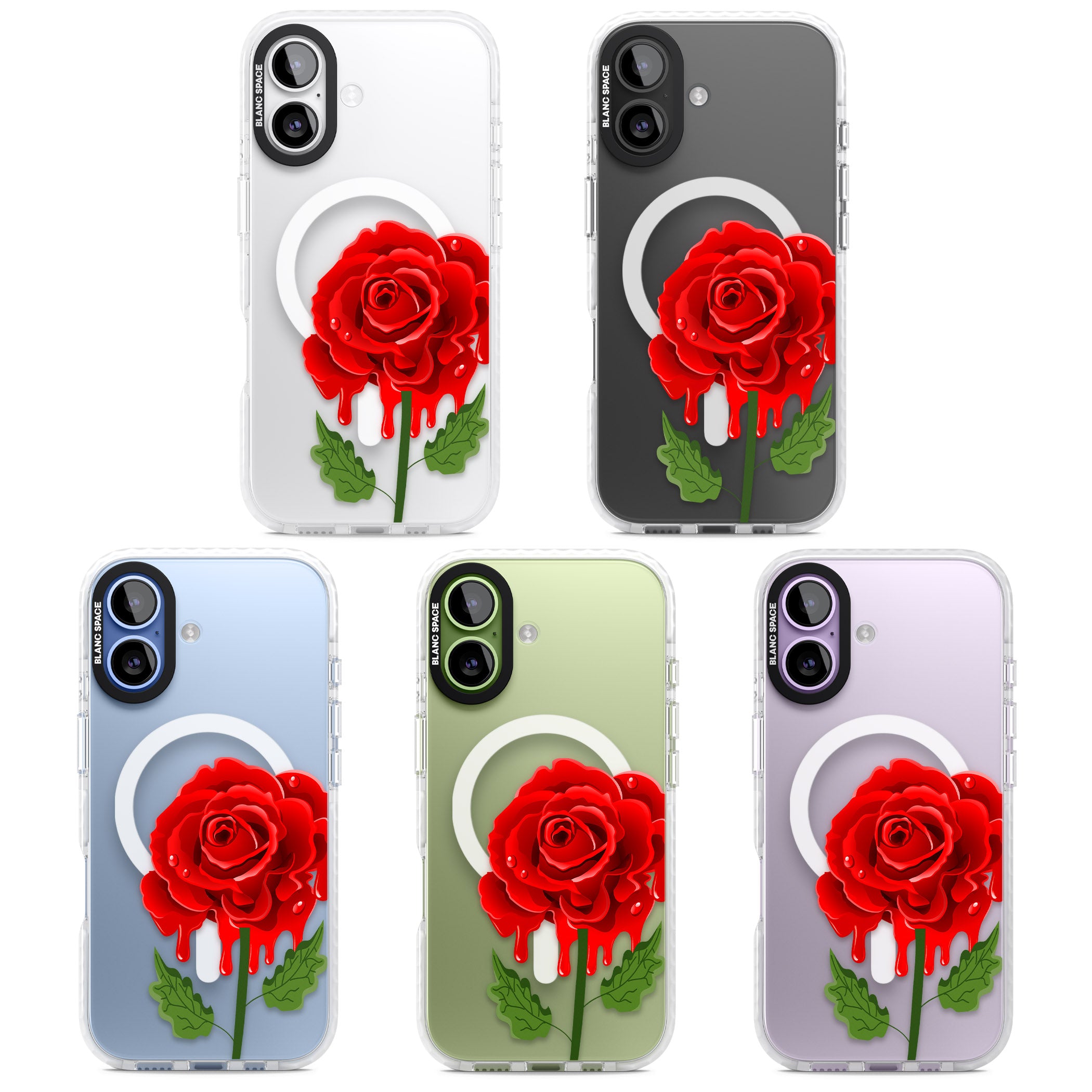 Melting Rose iPhone 17 Impact Pro Clear Phone Case APT Impact Protection
