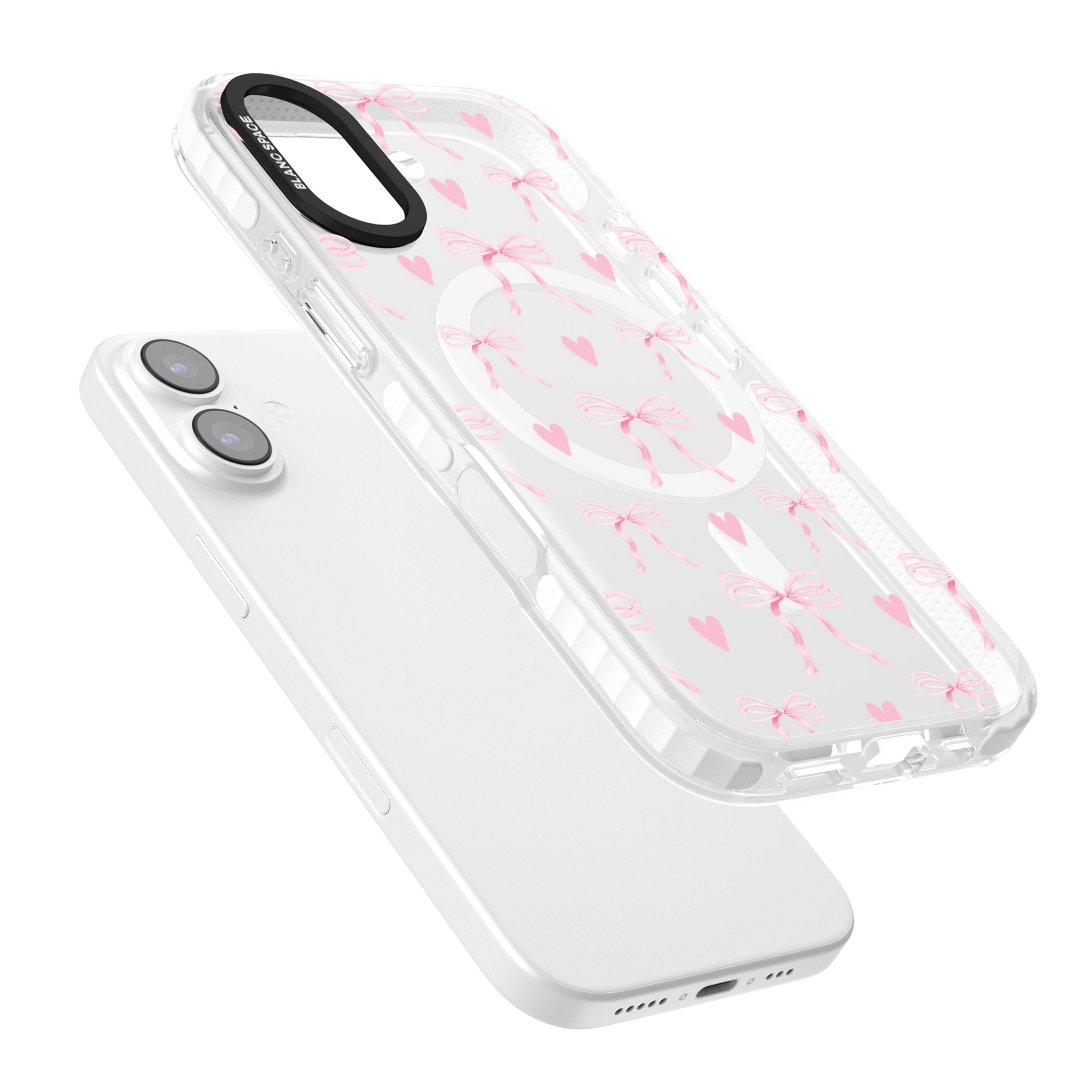 Pink Bows & Hearts iPhone 17 Impact Pro Clear Phone Case Colours