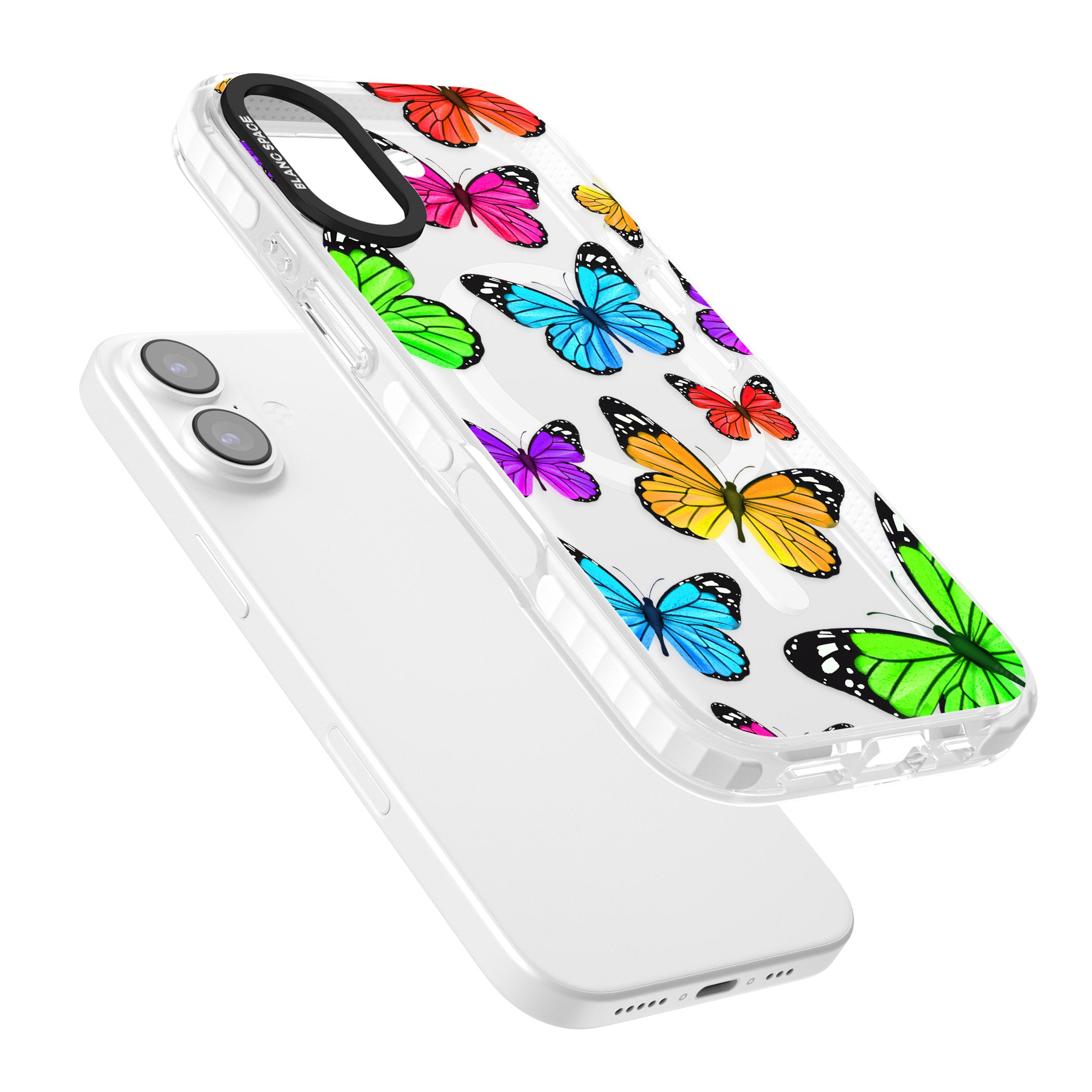 Vibrant Butterflies iPhone 17 Impact Pro Clear Phone Case Colours