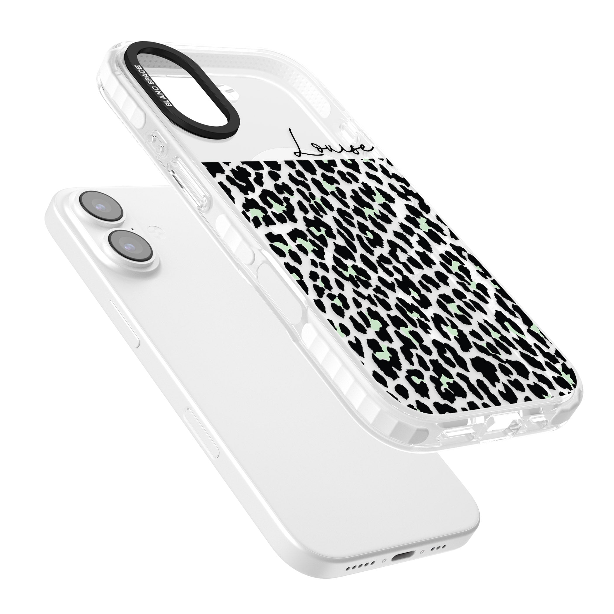 Personalised Seafoam Leopard iPhone 17 Impact Pro Clear Phone Case Colours