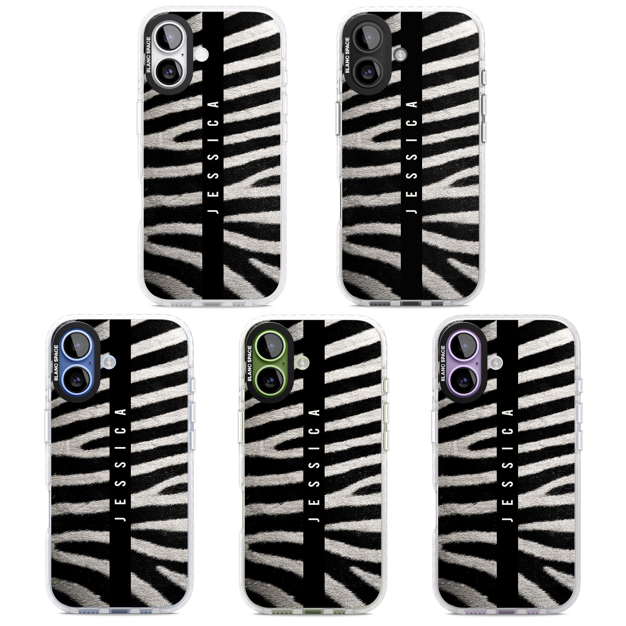 Personalised Zebra Print iPhone 17 Impact Pro Clear Phone Case APT Impact Protection
