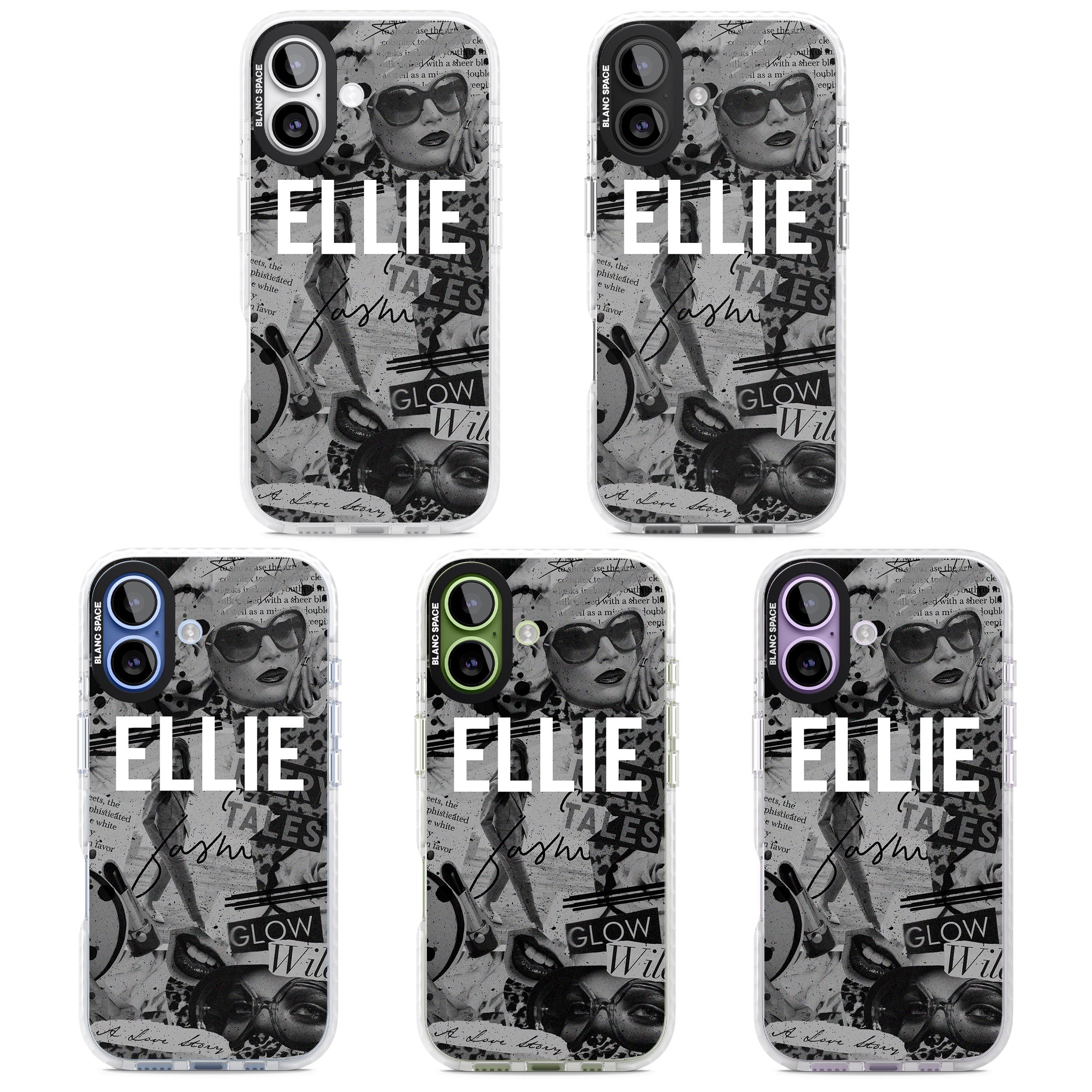 Personalised Grey Scale Vintage Collage iPhone 17 Impact Pro Clear Phone Case APT Impact Protection