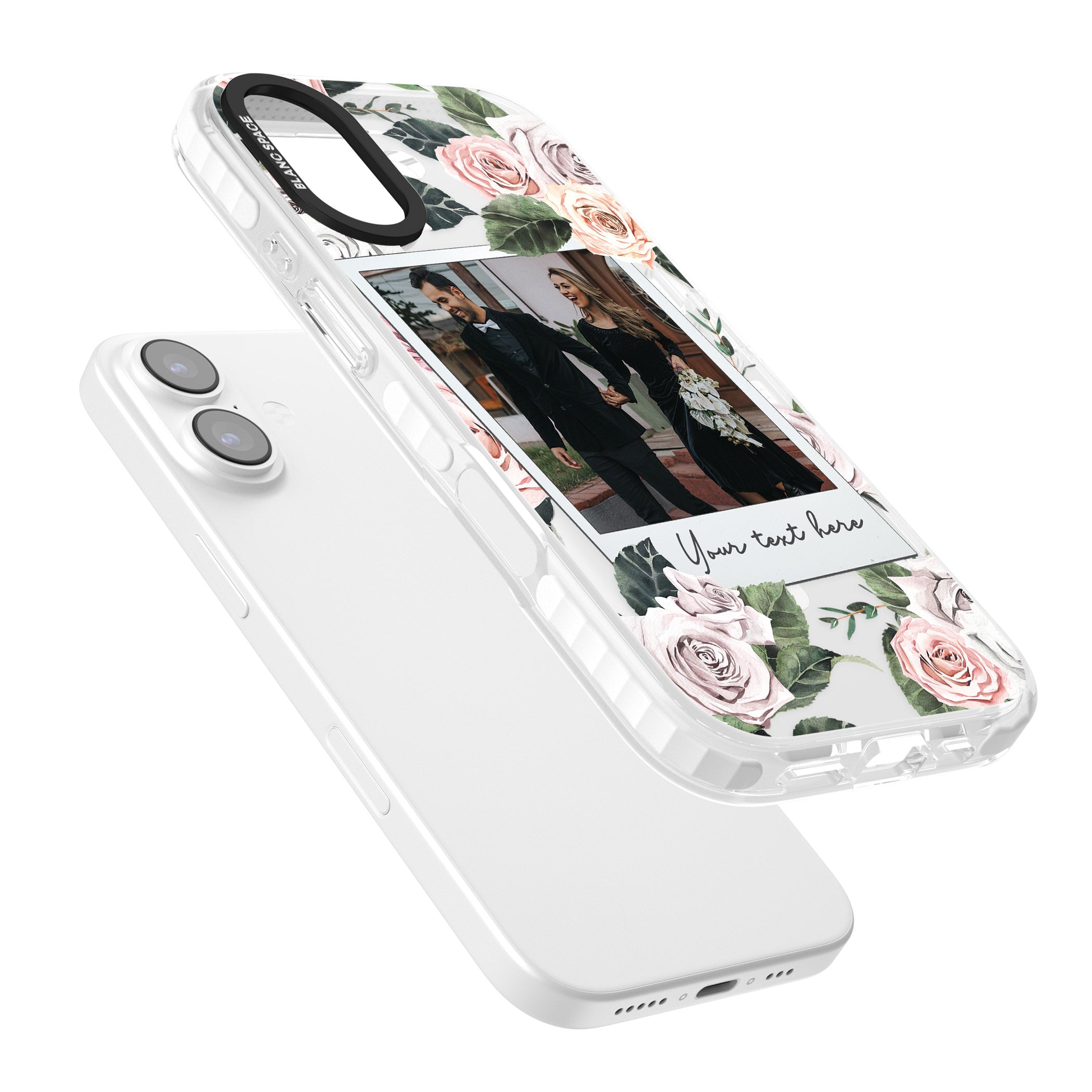 Personalised Floral Instant Camera Photo iPhone 17 Impact Pro Clear Phone Case Colours
