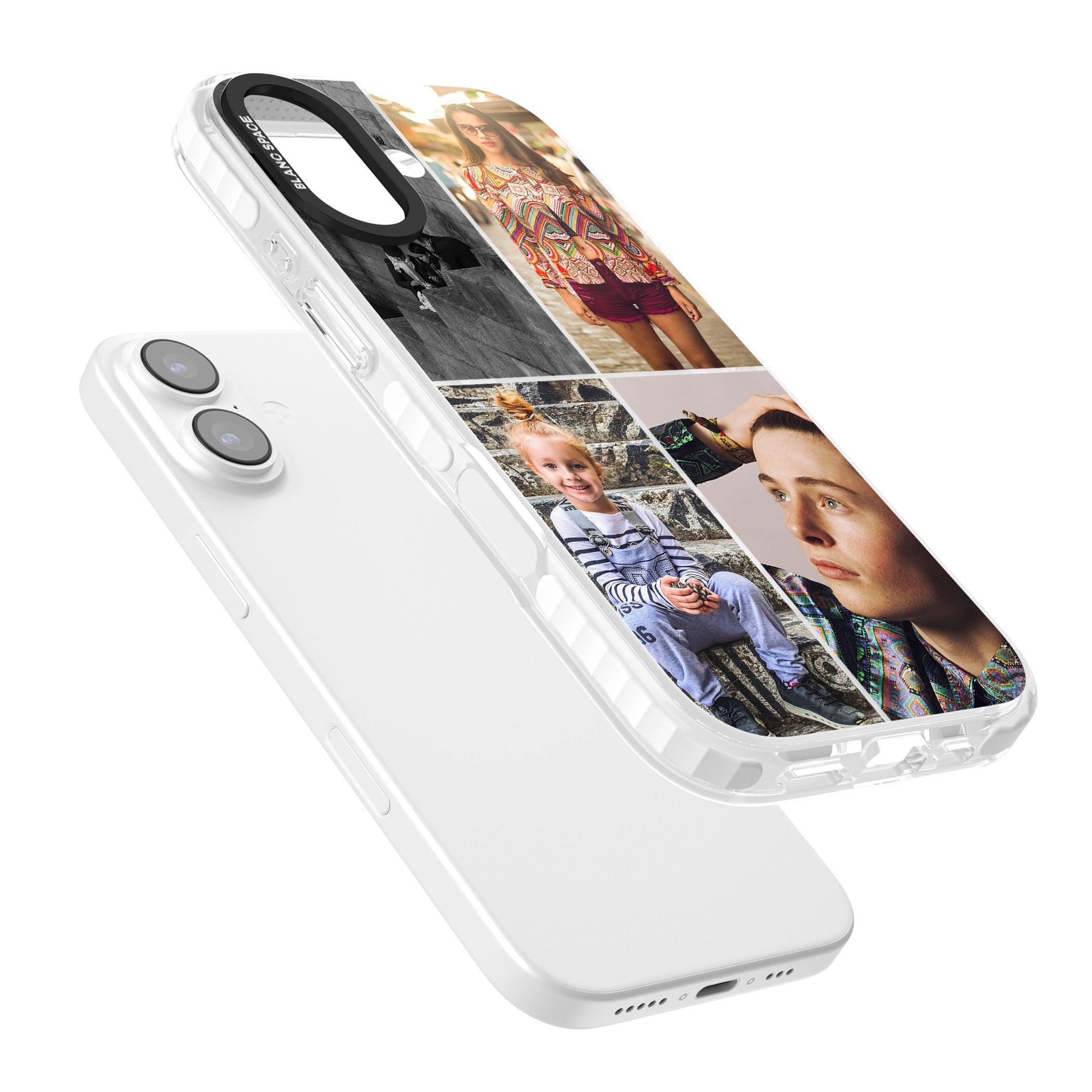 Personalised 4 Photo Grid iPhone 17 Impact Pro Clear Phone Case Colours