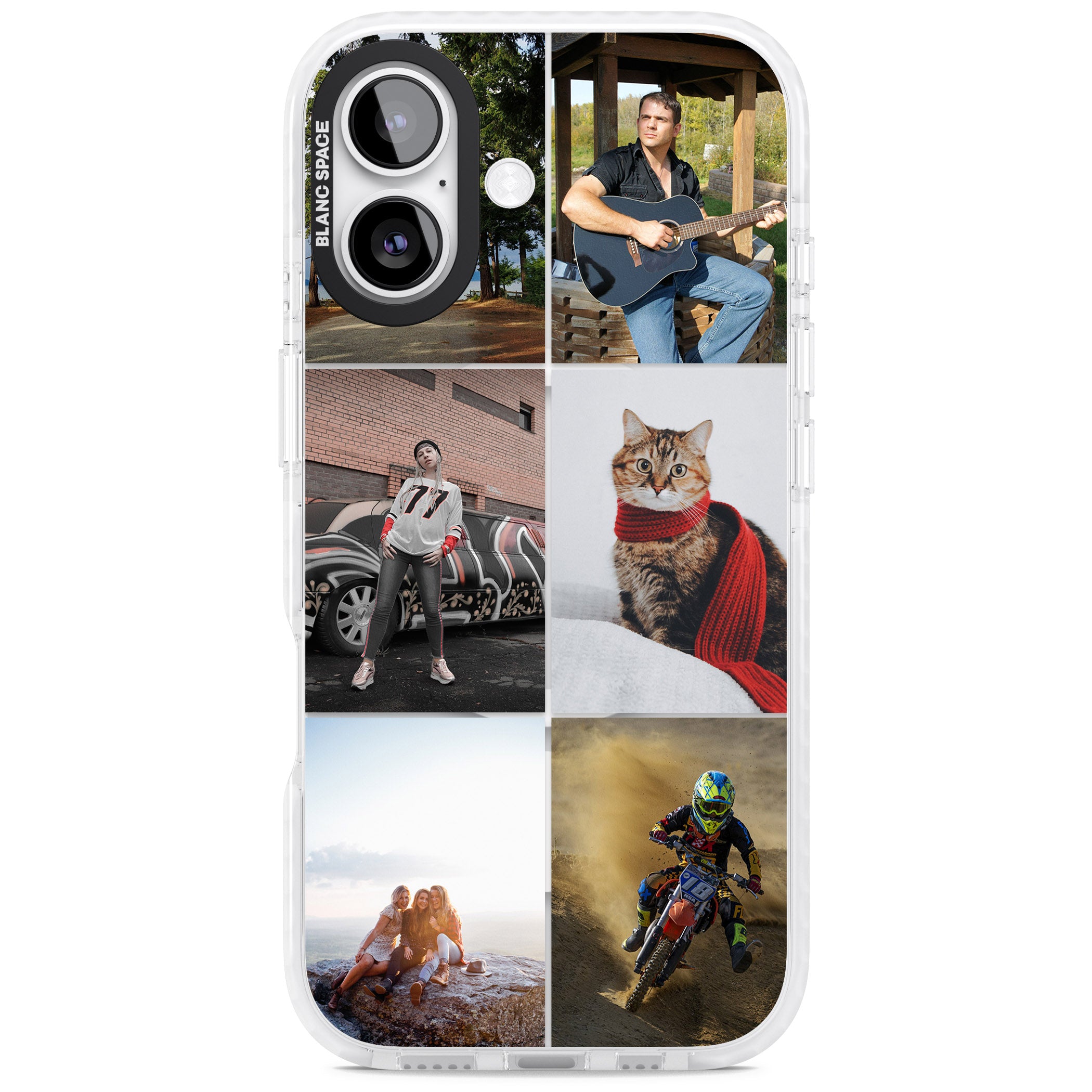 Personalised 6 Photo Grid iPhone 17 Impact Pro Clear Phone Case