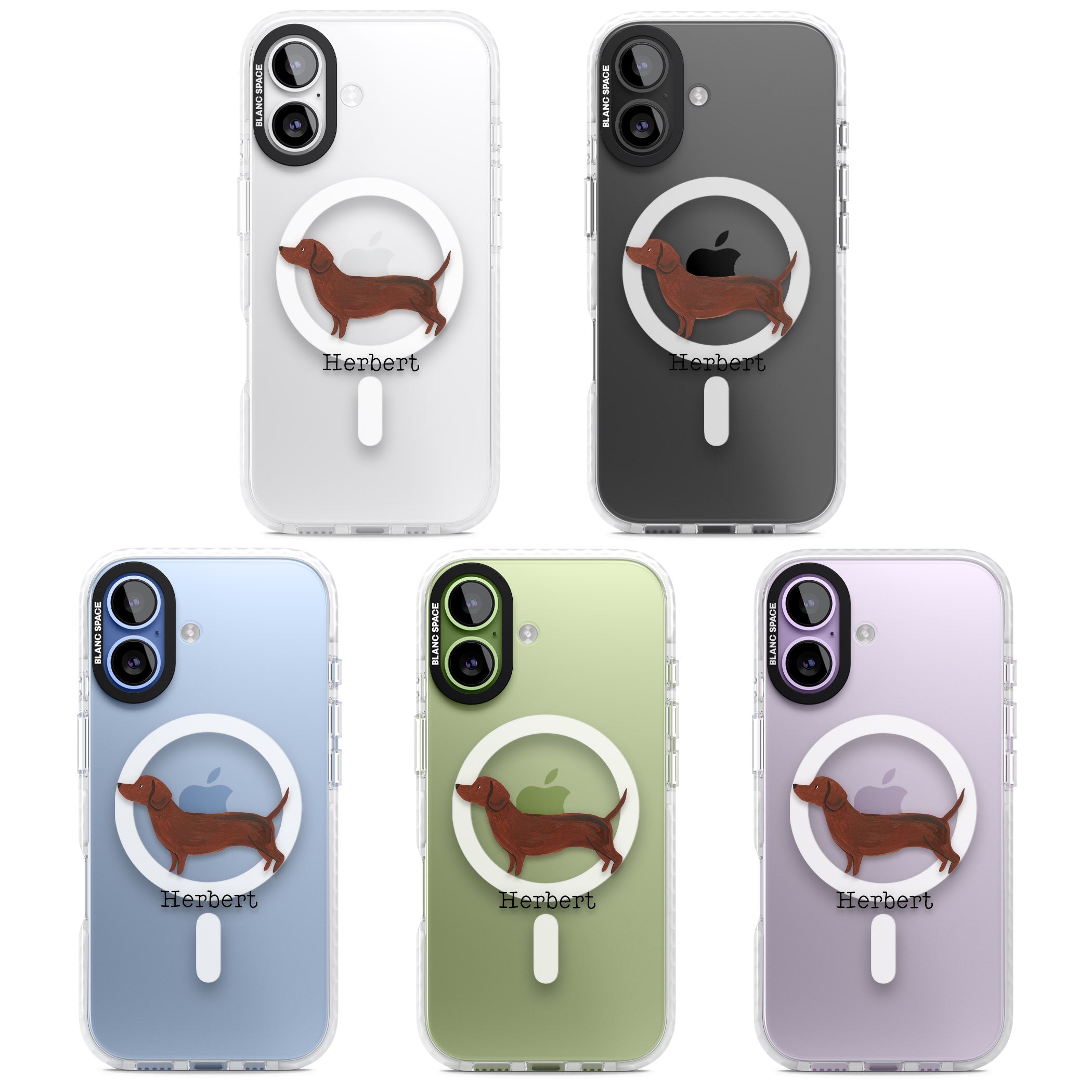 Personalised Sausage Dog iPhone 17 Impact Pro Clear Phone Case APT Impact Protection