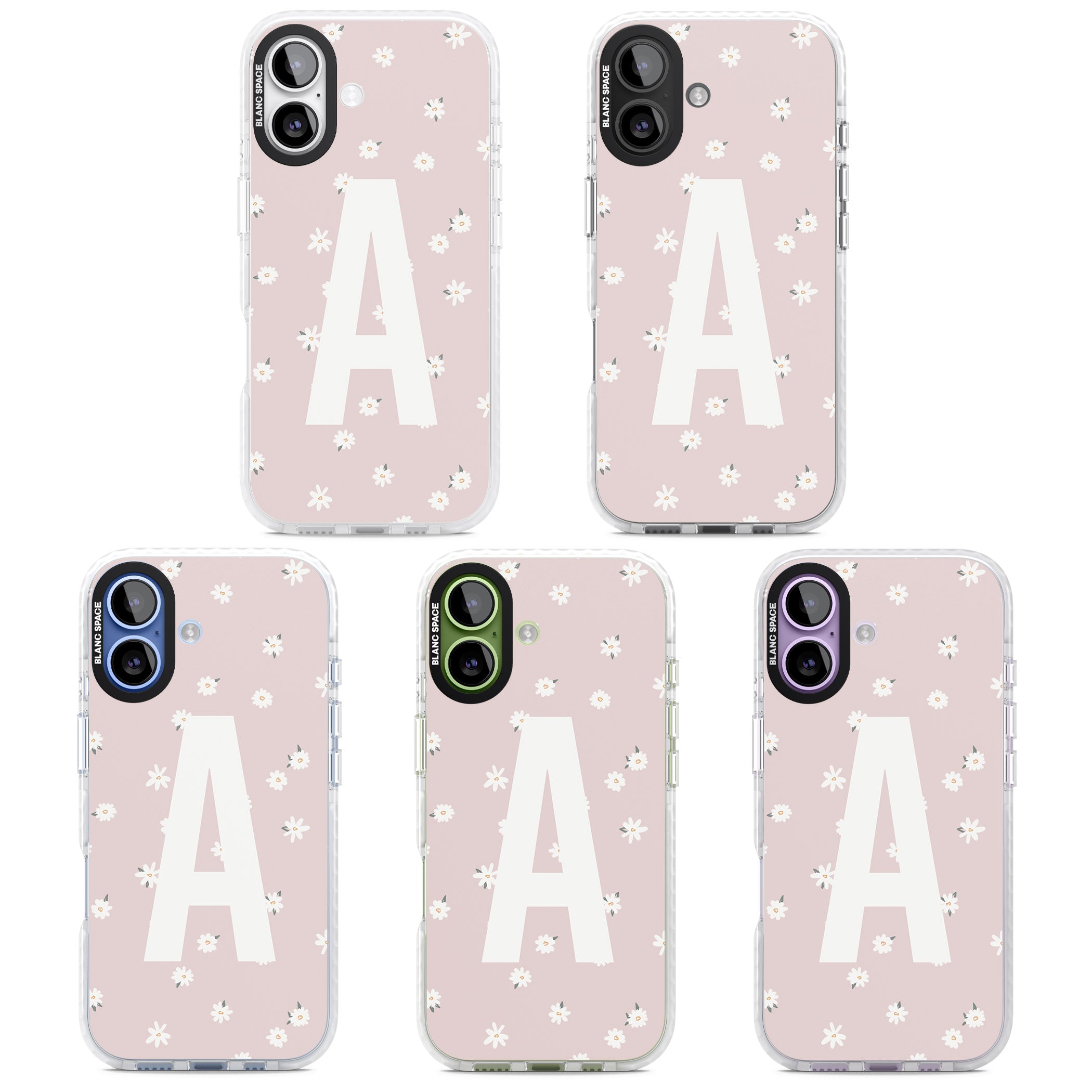 Personalised Pink Daisy Initial iPhone 17 Impact Pro Clear Phone Case APT Impact Protection