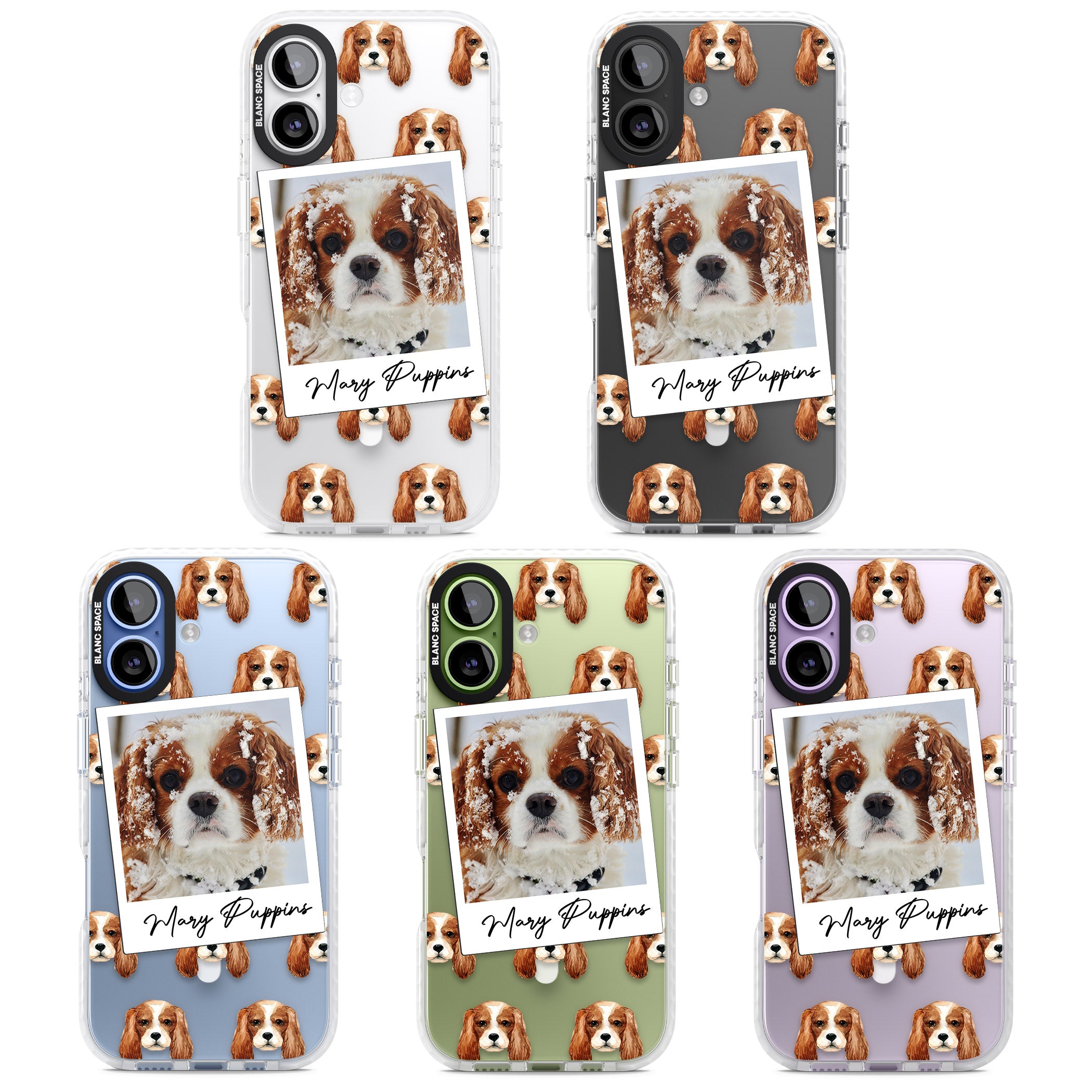 Personalised Cavalier King Charles Instant Camera Photo iPhone 17 Impact Pro Clear Phone Case APT Impact Protection