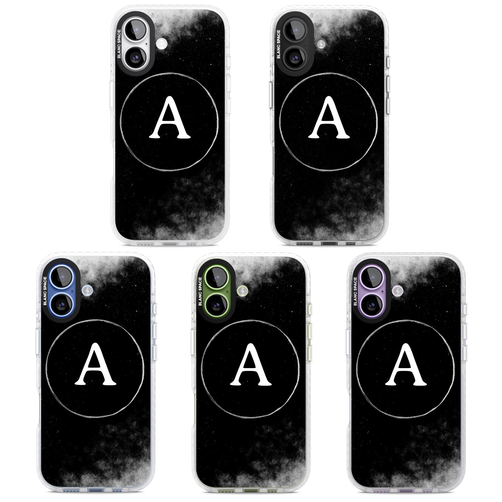 Personalised Monochrome Cosmic Monogram iPhone 17 Impact Pro Clear Phone Case APT Impact Protection