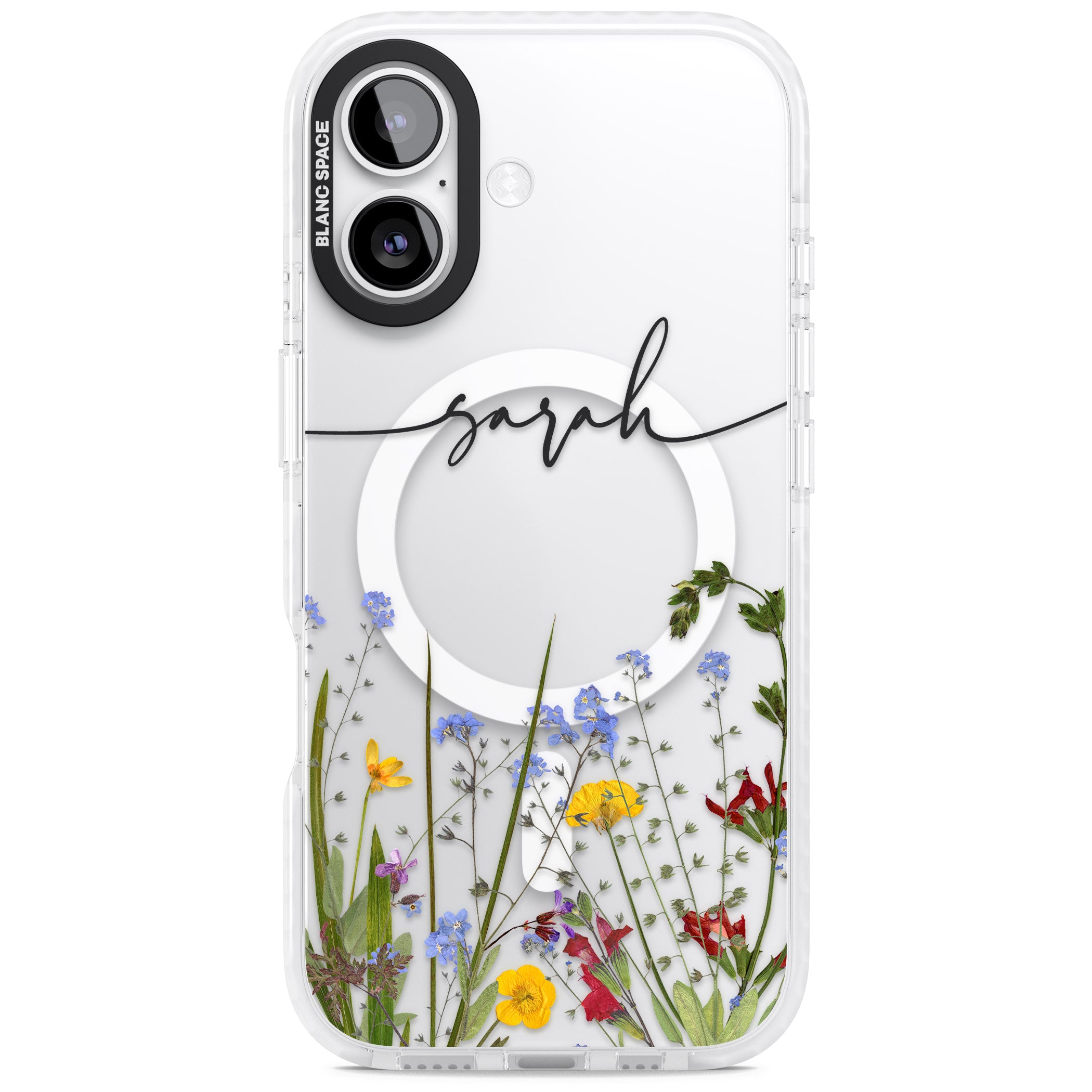 Personalised Wildflower Floral iPhone 17 Impact Pro Clear Phone Case
