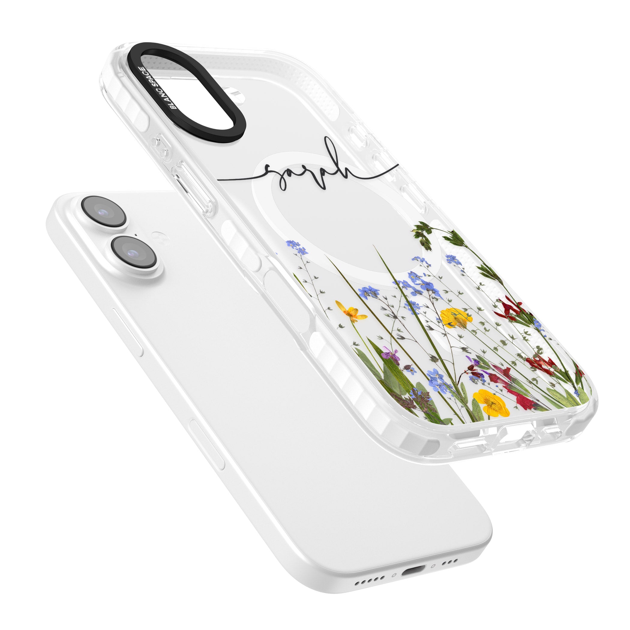 Personalised Wildflower Floral iPhone 17 Impact Pro Clear Phone Case Colours