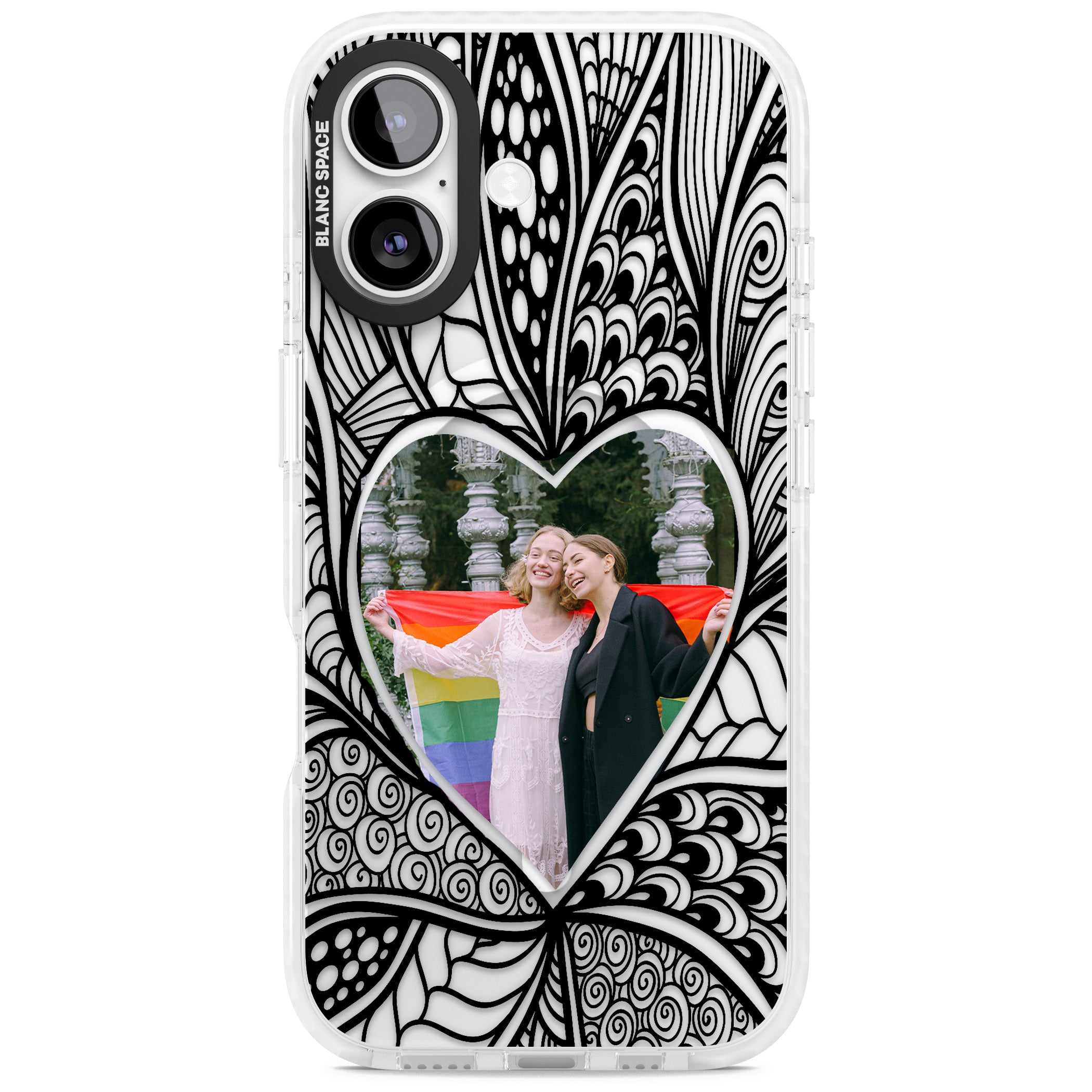 Personalised Henna Heart Photo Case iPhone 17 Impact Pro Clear Phone Case