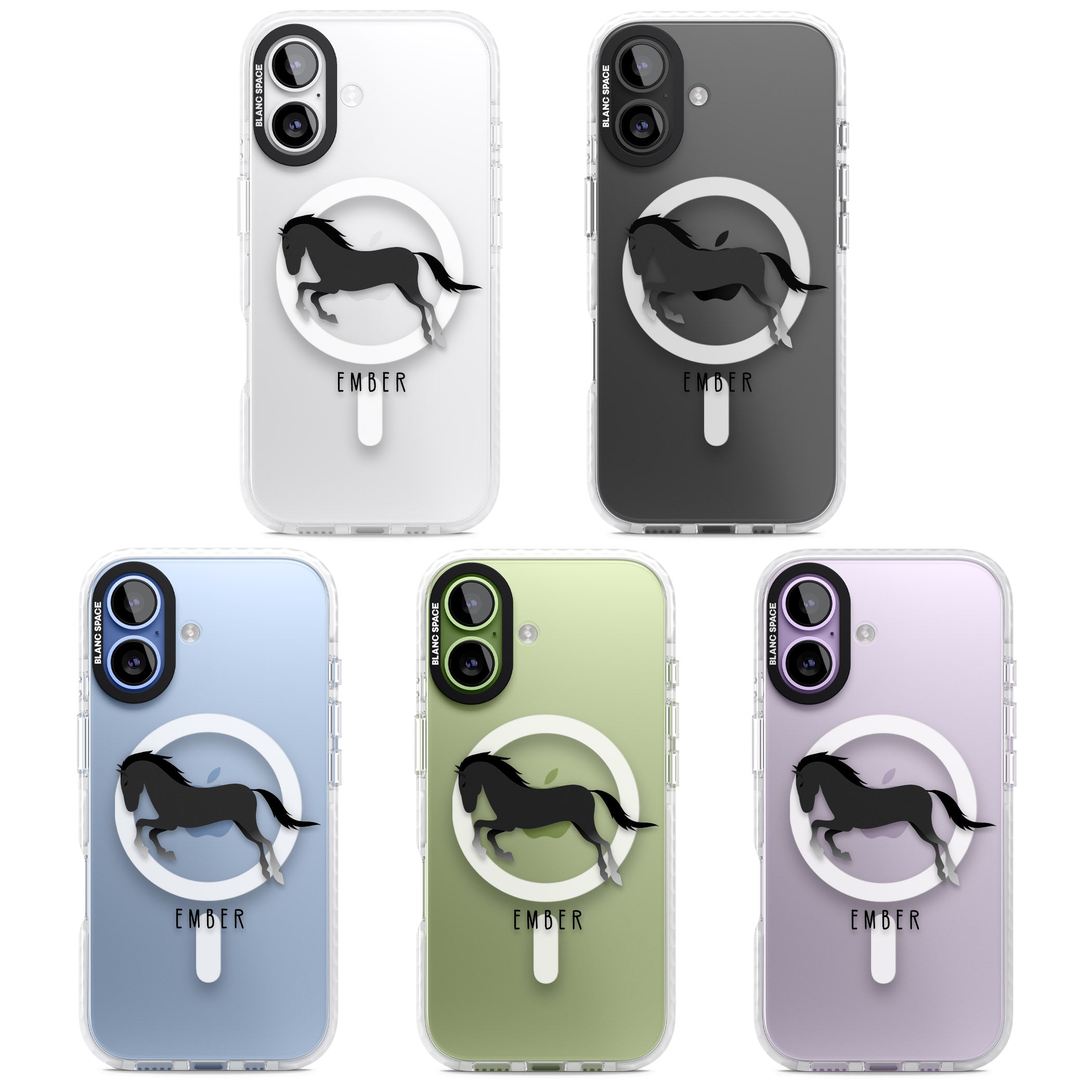 Personalised Black Horse iPhone 17 Impact Pro Clear Phone Case APT Impact Protection