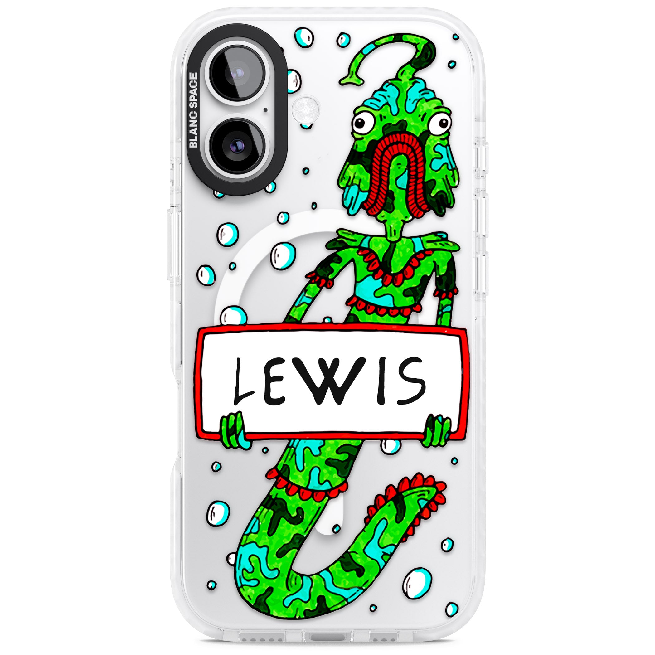 Personalised Fish Boy iPhone 17 Impact Pro Clear Phone Case