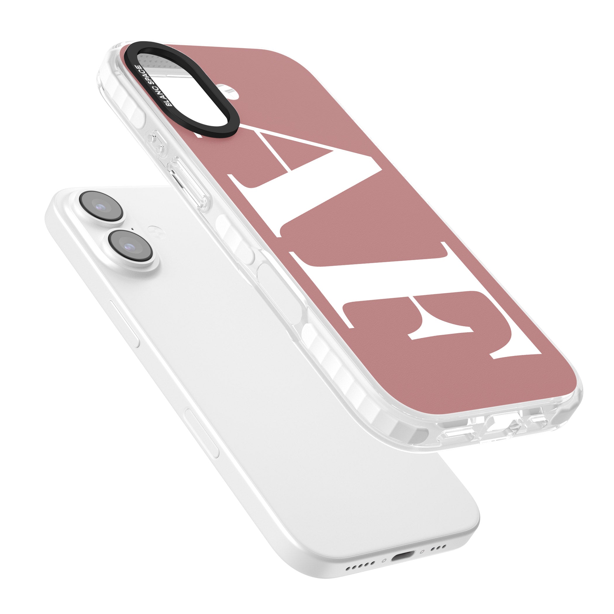 Personalised White & Rose Letters iPhone 17 Impact Pro Clear Phone Case Colours