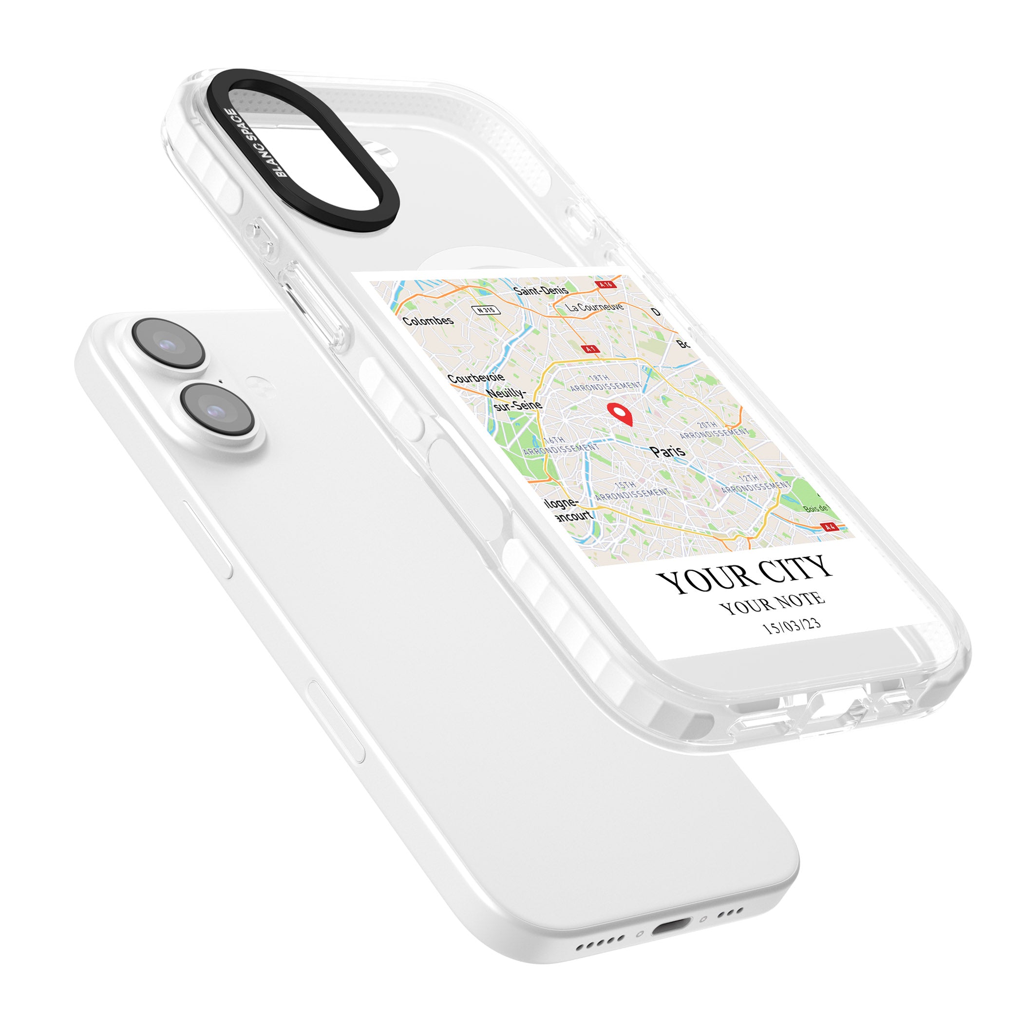 Personalised World Map iPhone 17 Impact Pro Clear Phone Case Colours