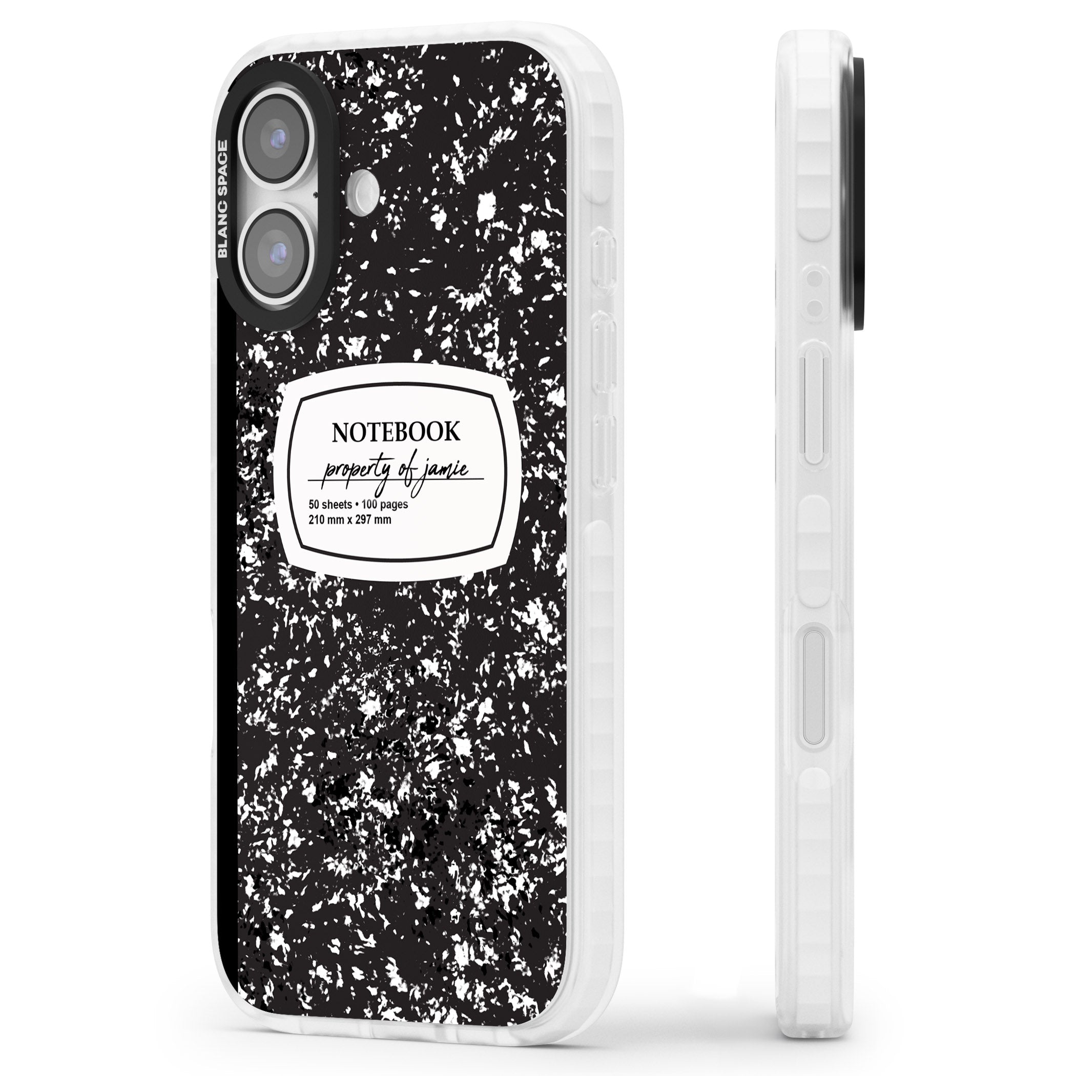 Personalised Classic Composition iPhone 17 Impact Pro Clear Phone Case Side Profile