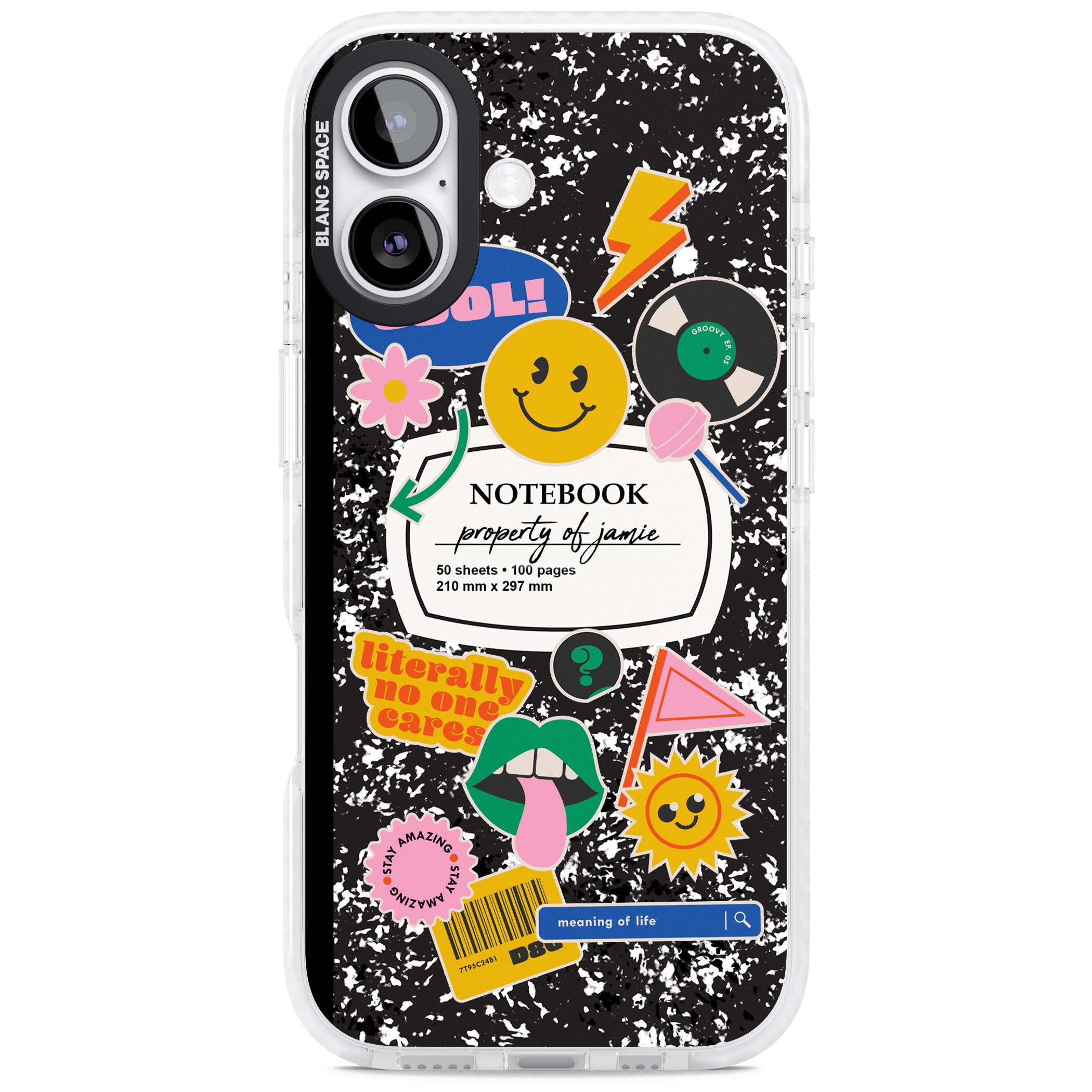 Personalised Quirky Notebook iPhone 17 Impact Pro Clear Phone Case