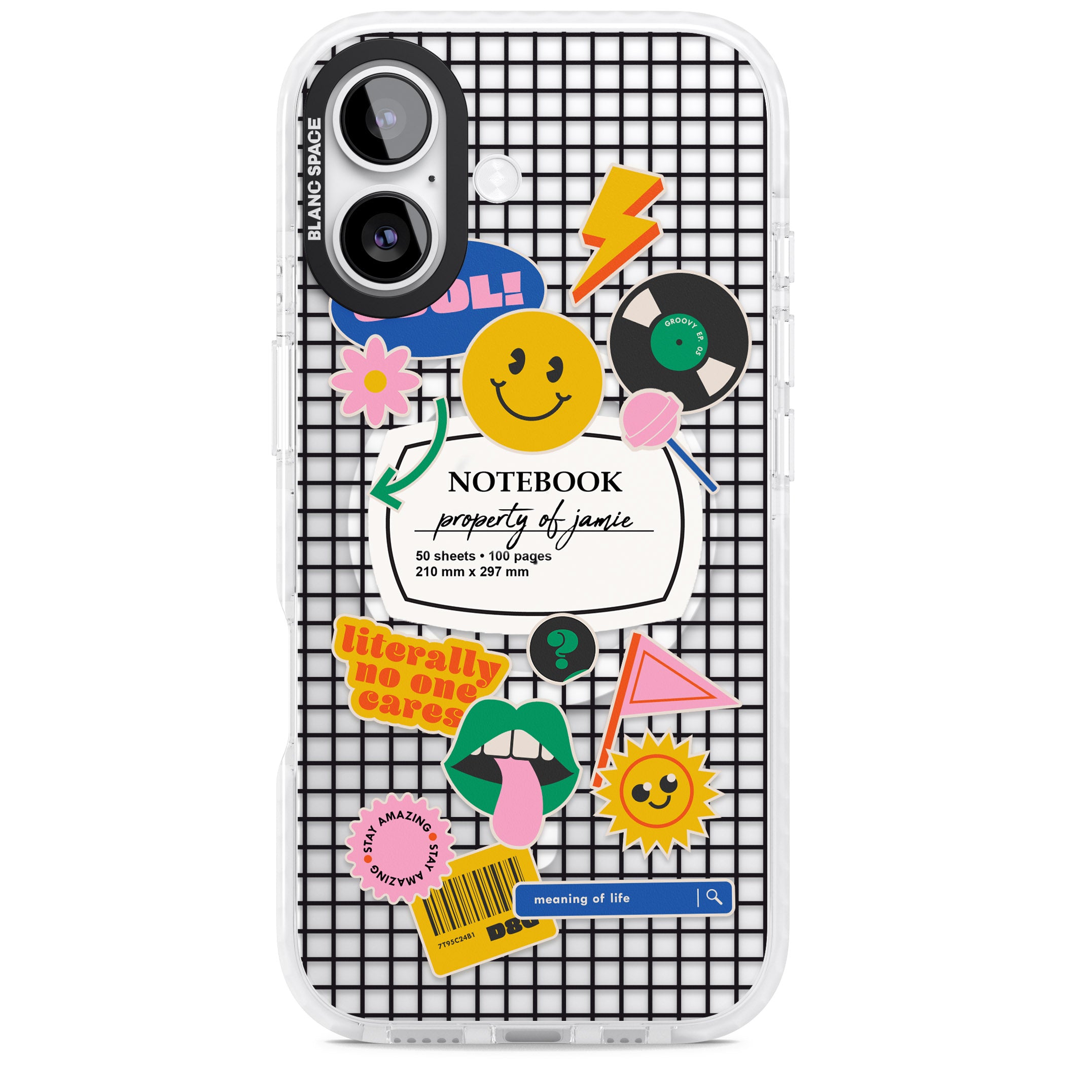 Personalised Sticker Mix Grid iPhone 17 Impact Pro Clear Phone Case