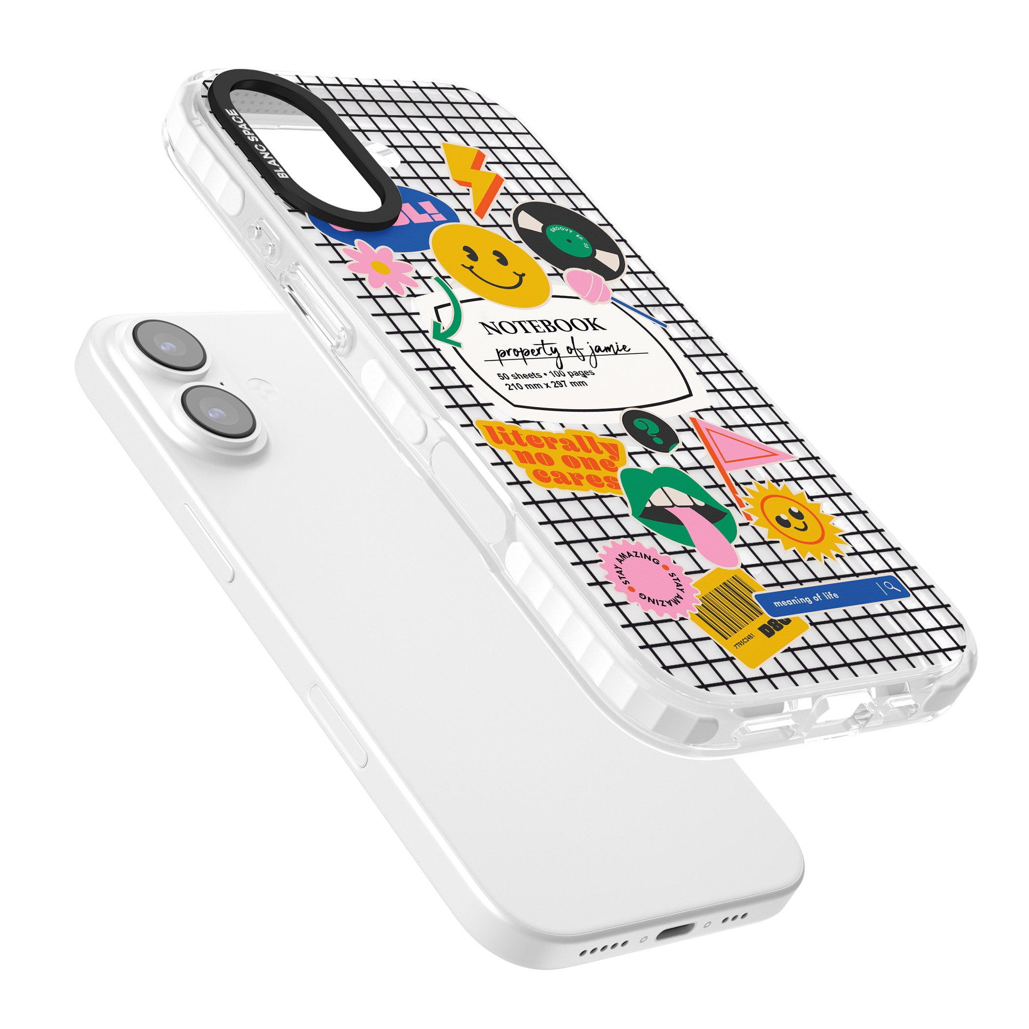 Personalised Sticker Mix Grid iPhone 17 Impact Pro Clear Phone Case Colours
