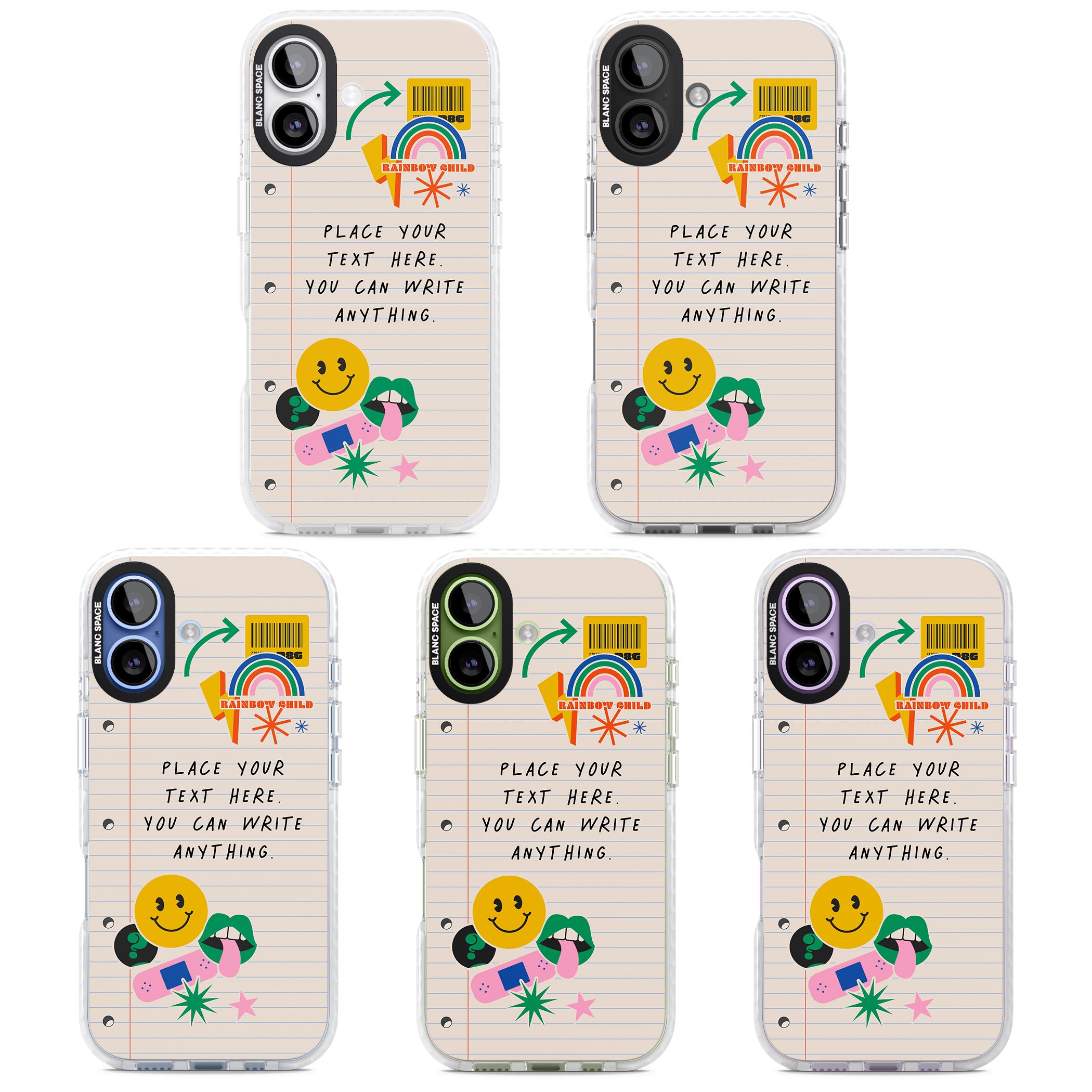 Personalised Retro Rainbow Fun iPhone 17 Impact Pro Clear Phone Case APT Impact Protection