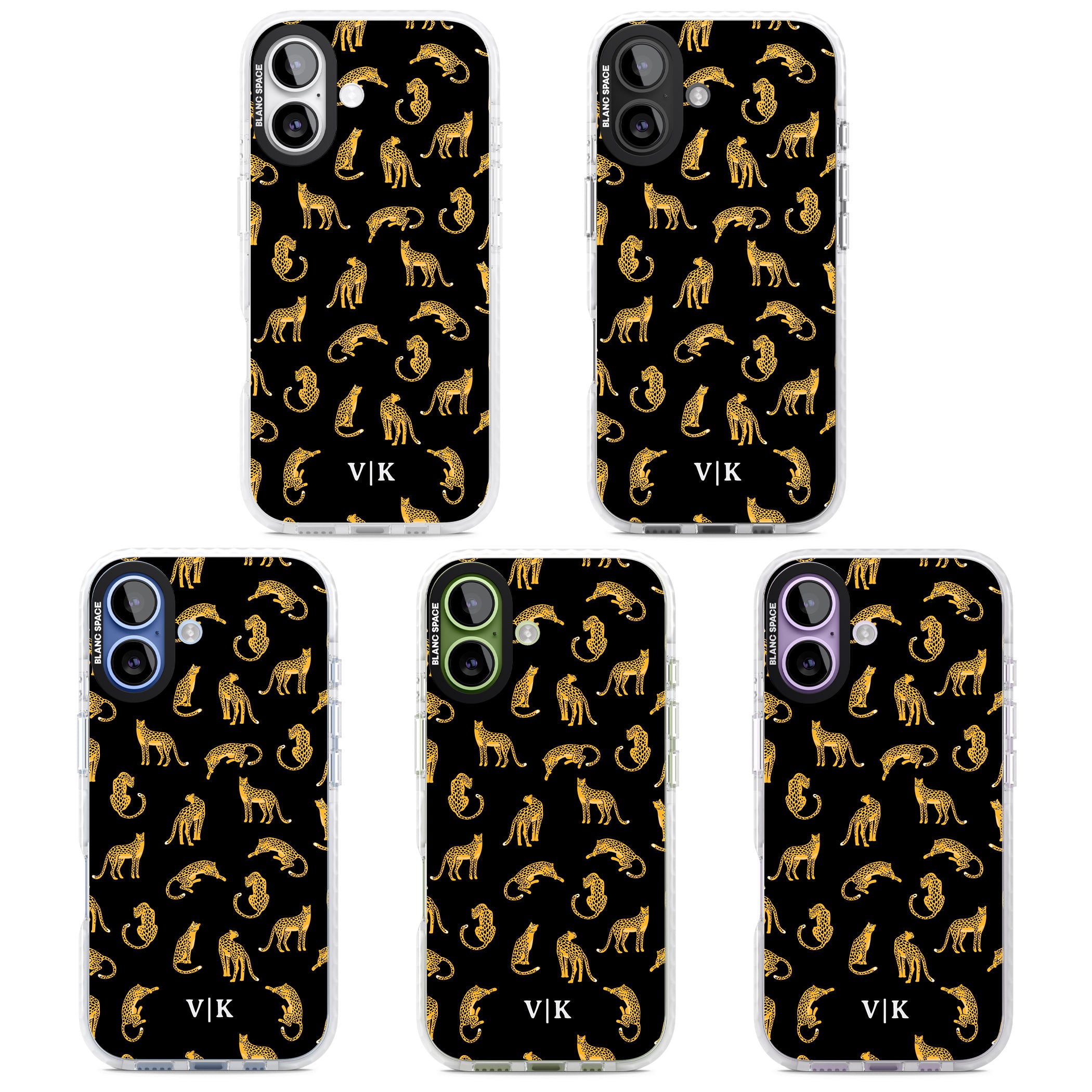 Personalised Gold Cheetah Pattern iPhone 17 Impact Pro Clear Phone Case APT Impact Protection
