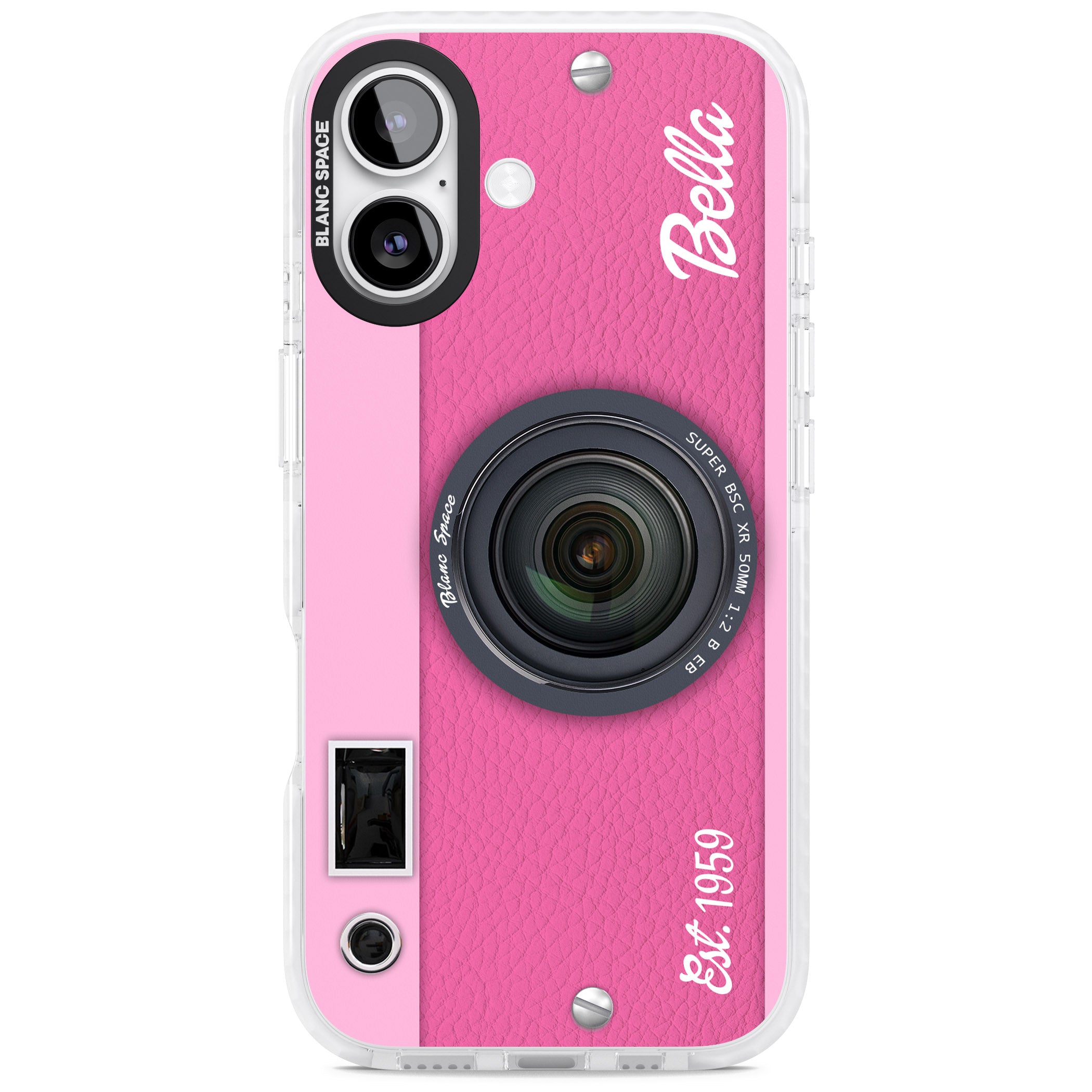 Personalised Pink Dream Camera iPhone 17 Impact Pro Clear Phone Case