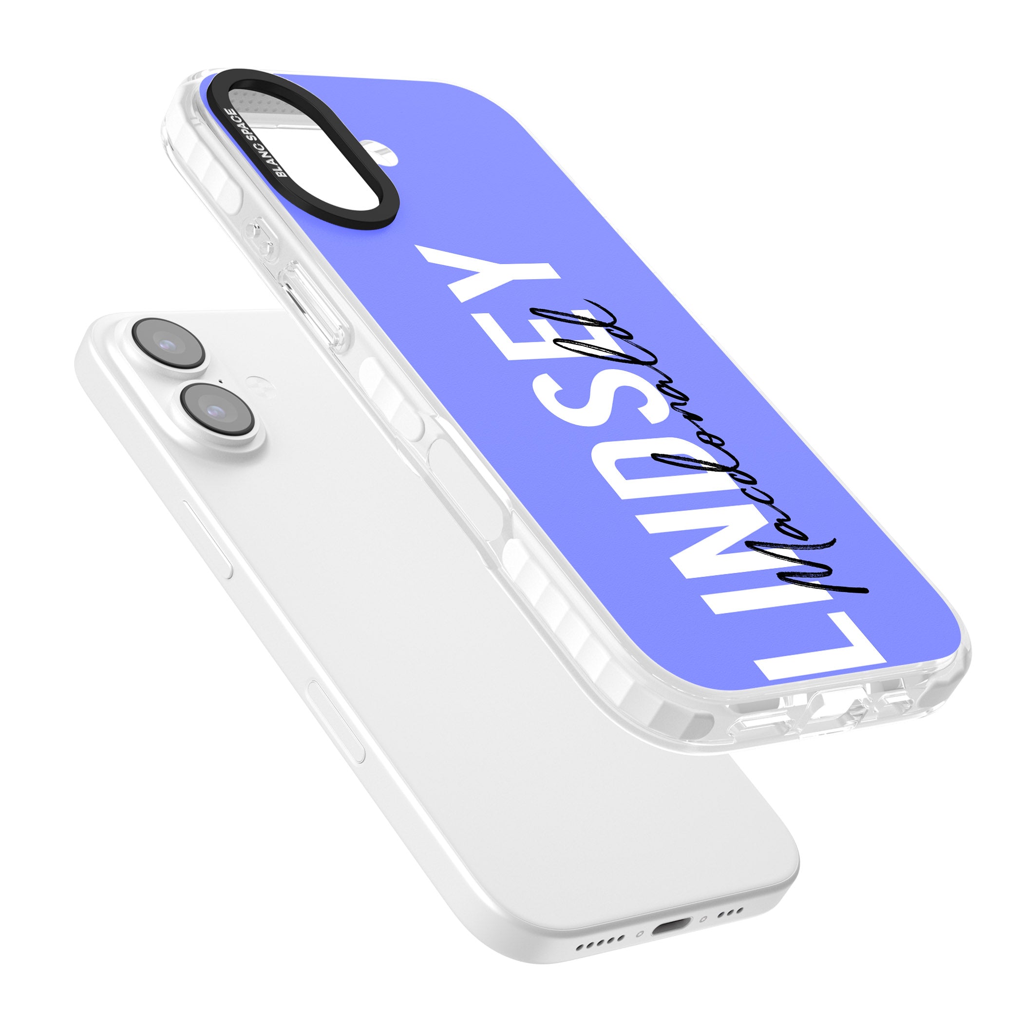 Personalised Bold Name: Purple iPhone 17 Impact Pro Clear Phone Case Colours