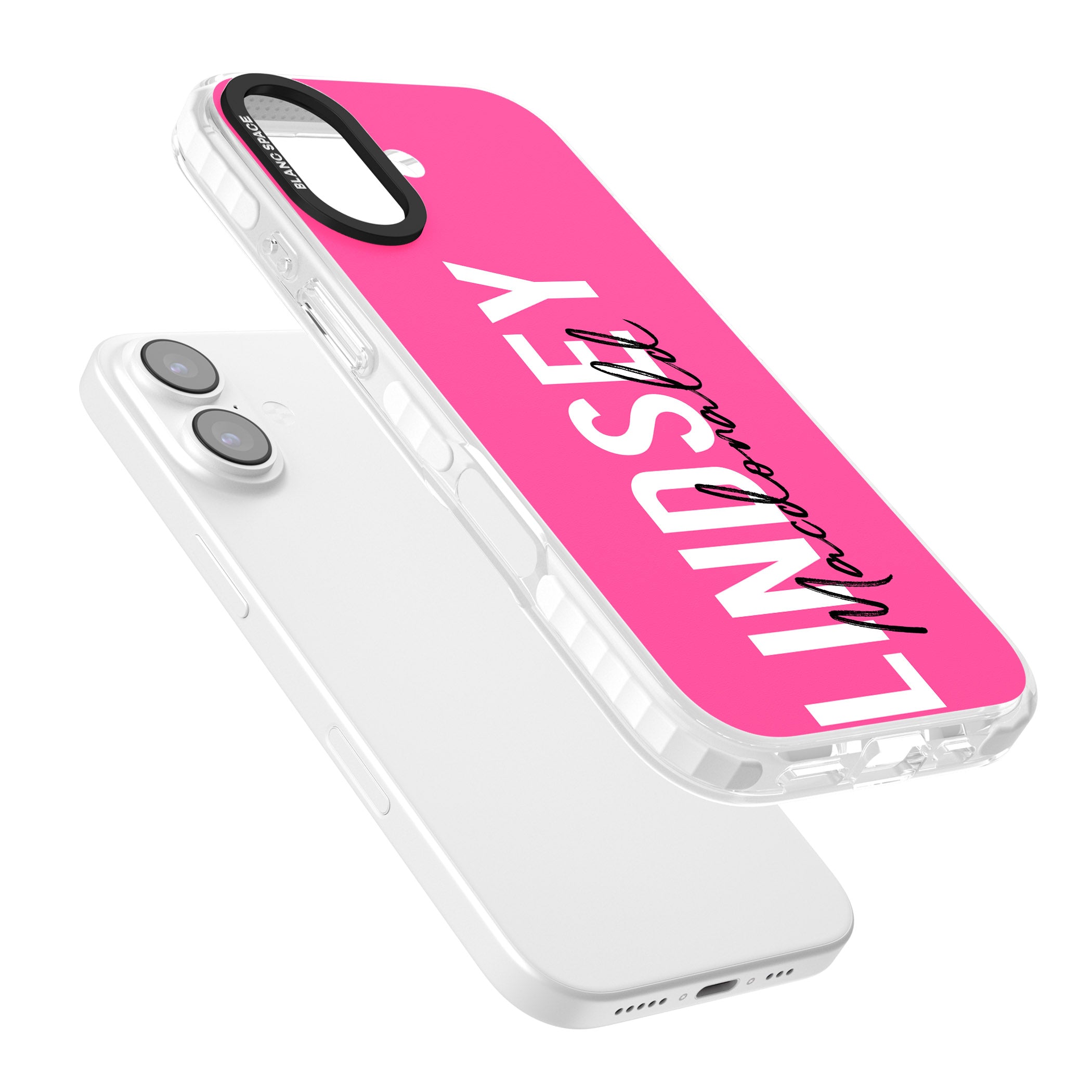 Personalised Bold Name: Pink iPhone 17 Impact Pro Clear Phone Case Colours