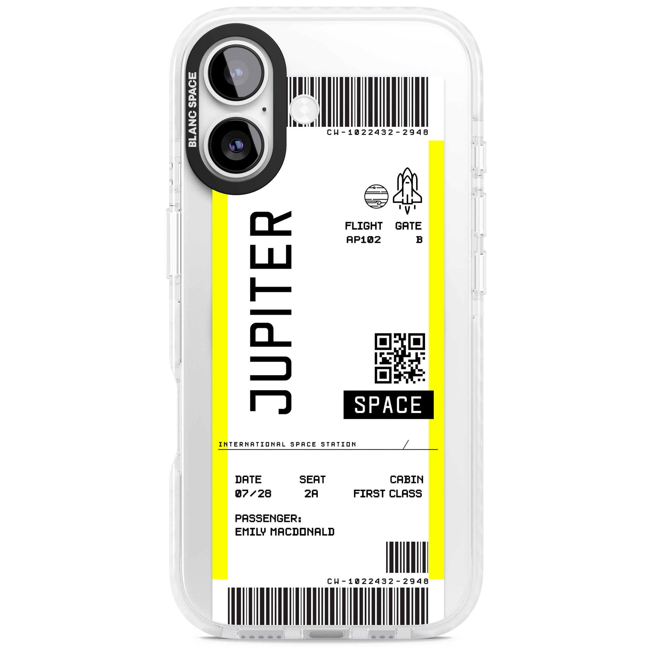 Personalised Jupiter Travel Ticket iPhone 17 Impact Pro Clear Phone Case