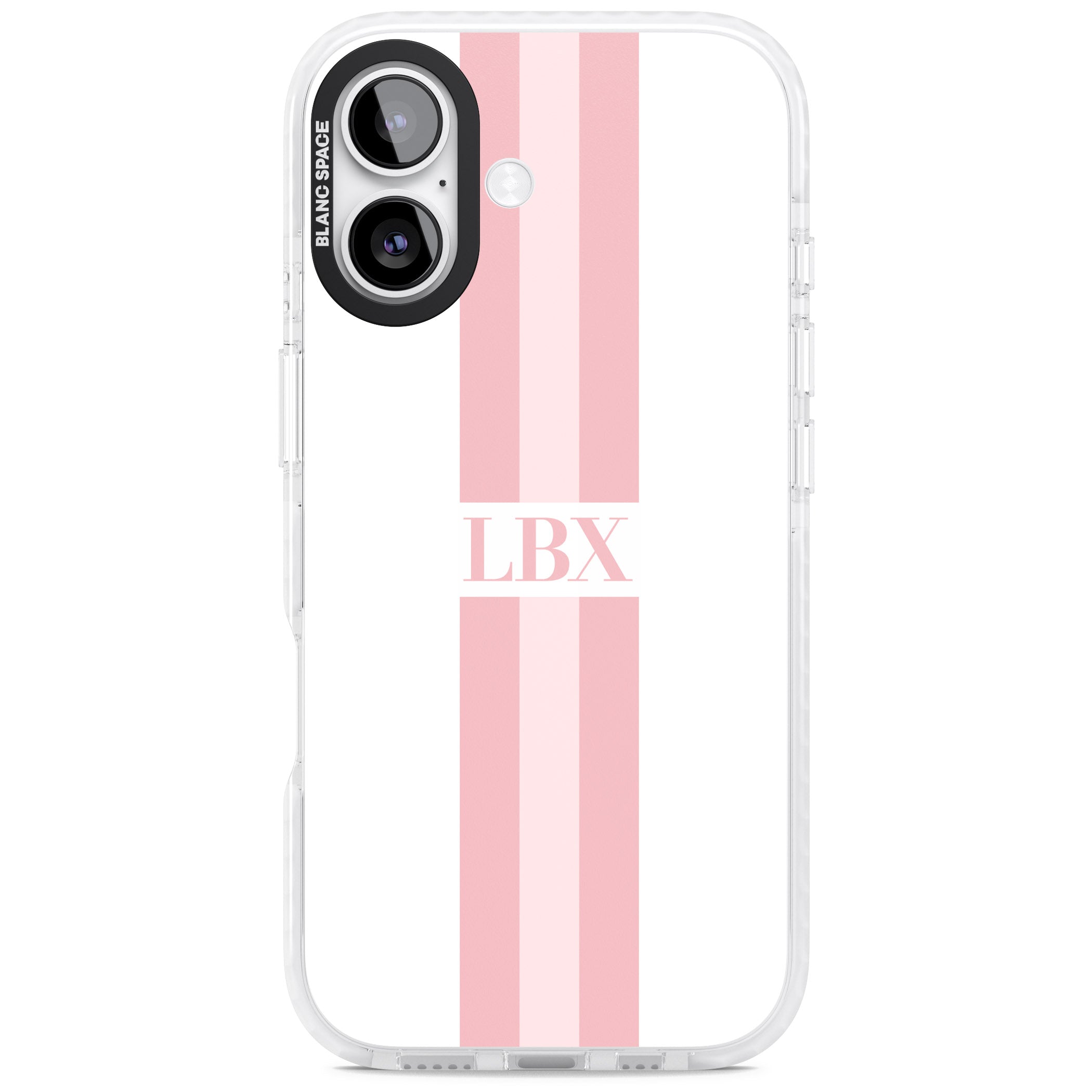 Personalised Minimal Pink Stripe iPhone 17 Impact Pro Clear Phone Case