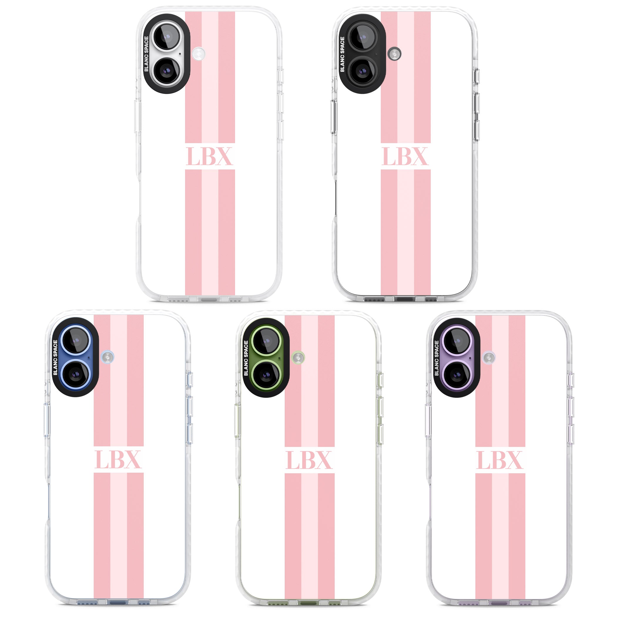 Personalised Minimal Pink Stripe iPhone 17 Impact Pro Clear Phone Case APT Impact Protection