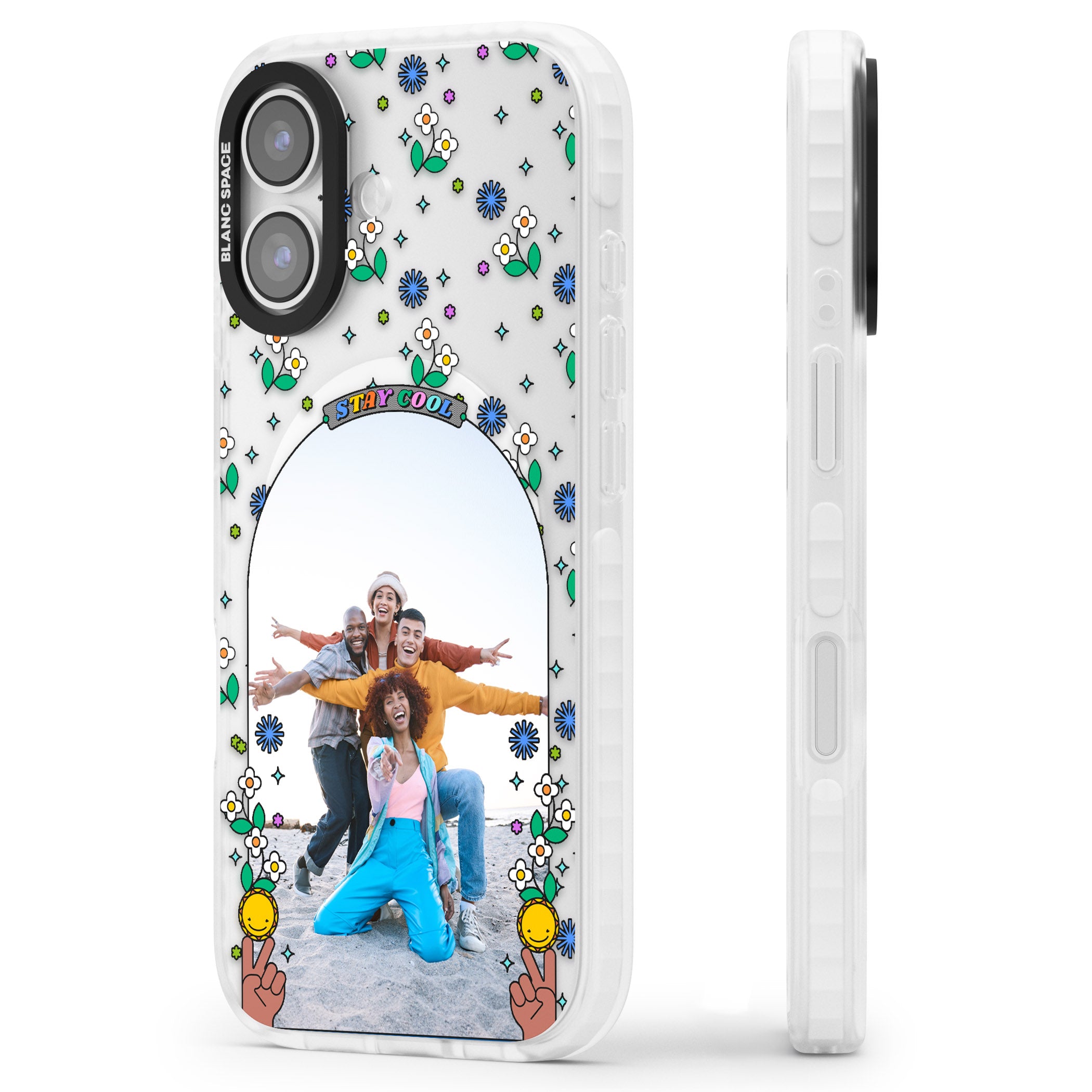 Personalised Summer Photo Frame iPhone 17 Impact Pro Clear Phone Case Side Profile