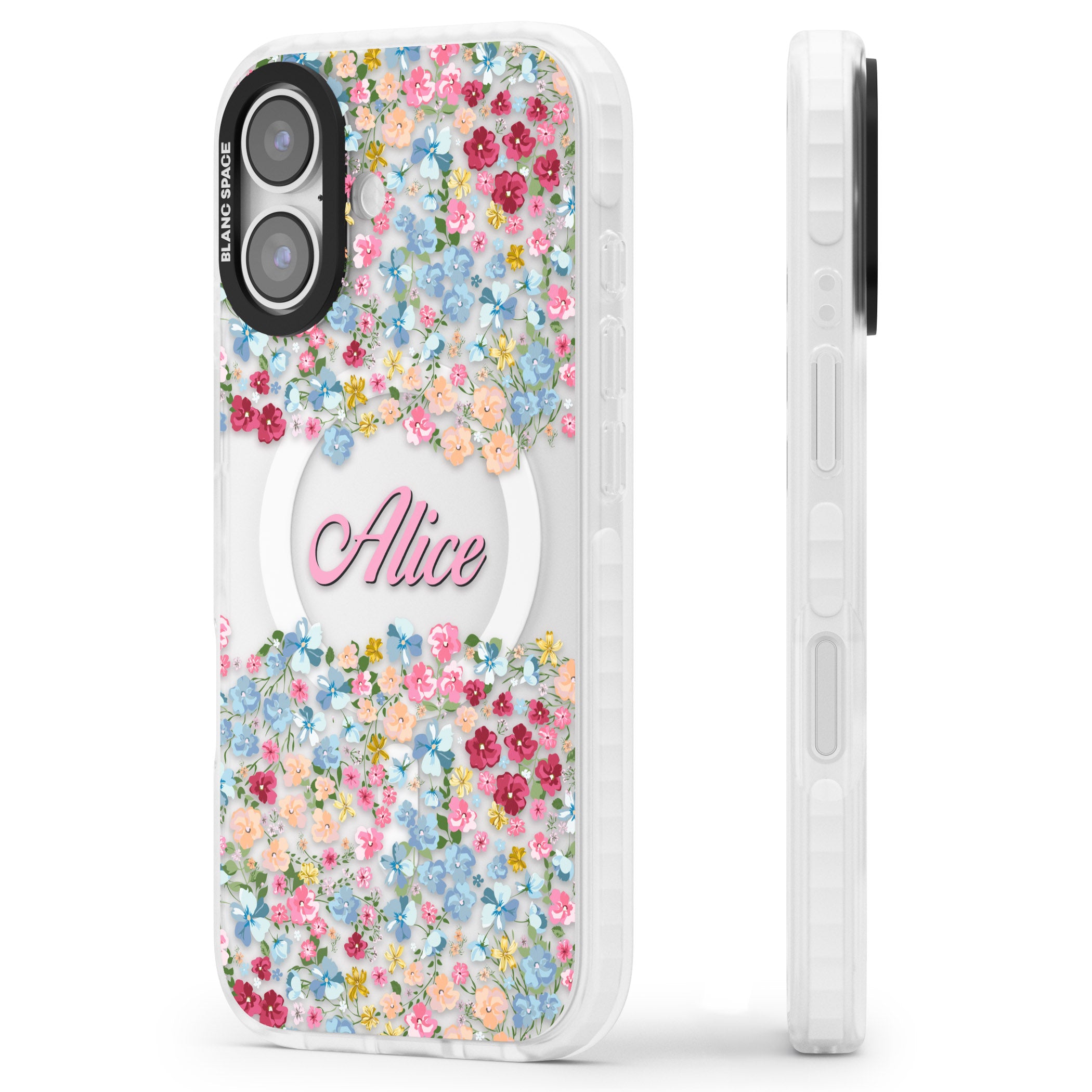 Personalised Venetian Meadow iPhone 17 Impact Pro Clear Phone Case Side Profile