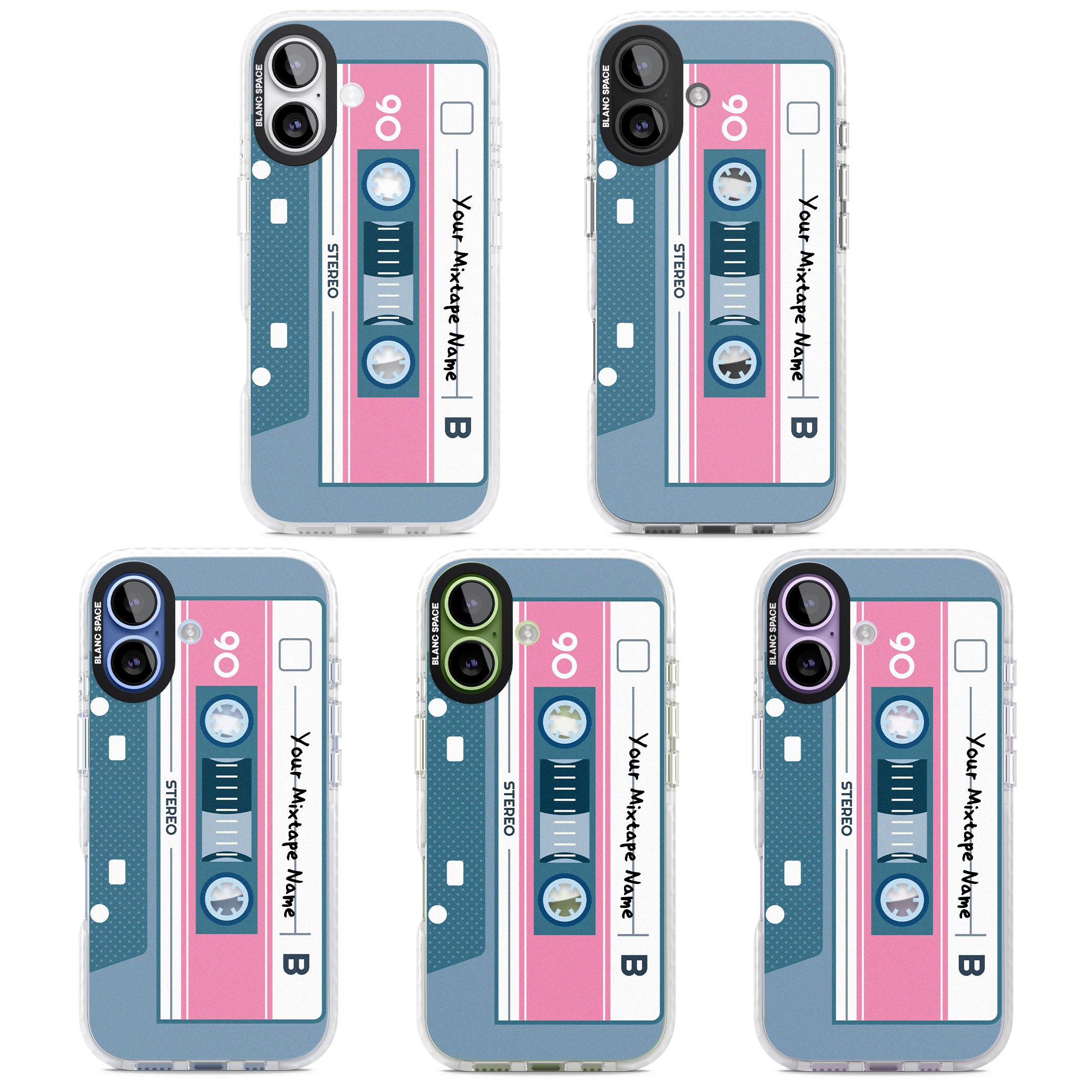 Personalised Retro Cassette Mixtape iPhone 17 Impact Pro Clear Phone Case APT Impact Protection