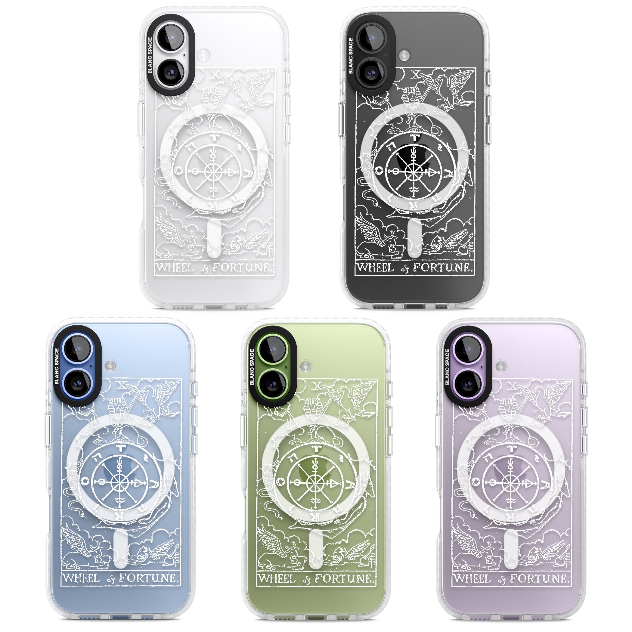 Personalised Wheel Of Fortune Tarot Card (White) iPhone 17 Impact Pro Clear Phone Case APT Impact Protection