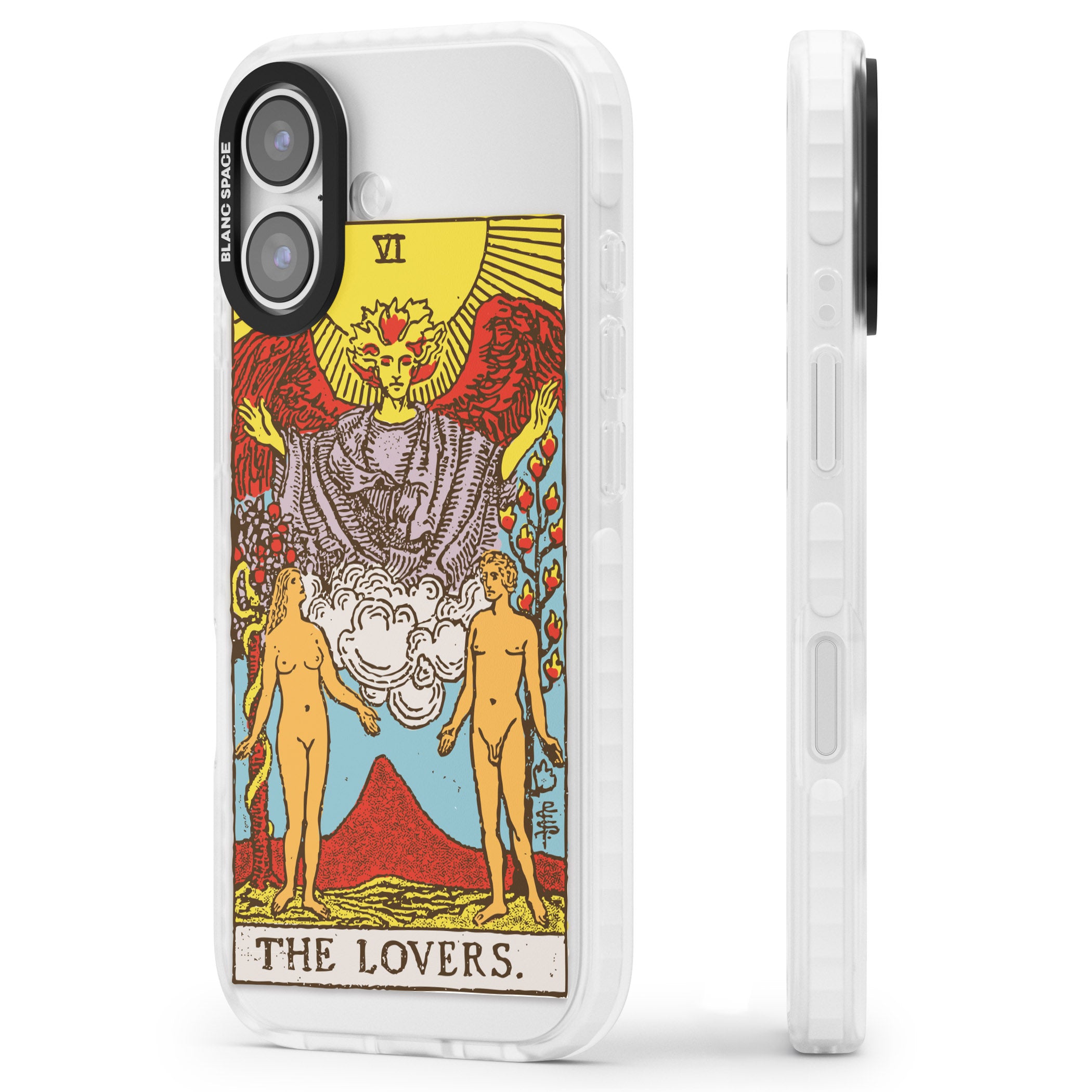Personalised The Lovers Tarot Card (Color) iPhone 17 Impact Pro Clear Phone Case Side Profile