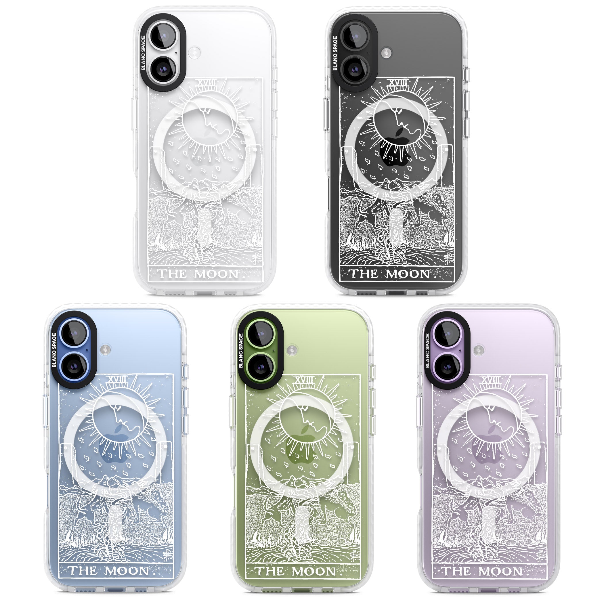 Personalised The Moon Tarot Card (White) iPhone 17 Impact Pro Clear Phone Case APT Impact Protection