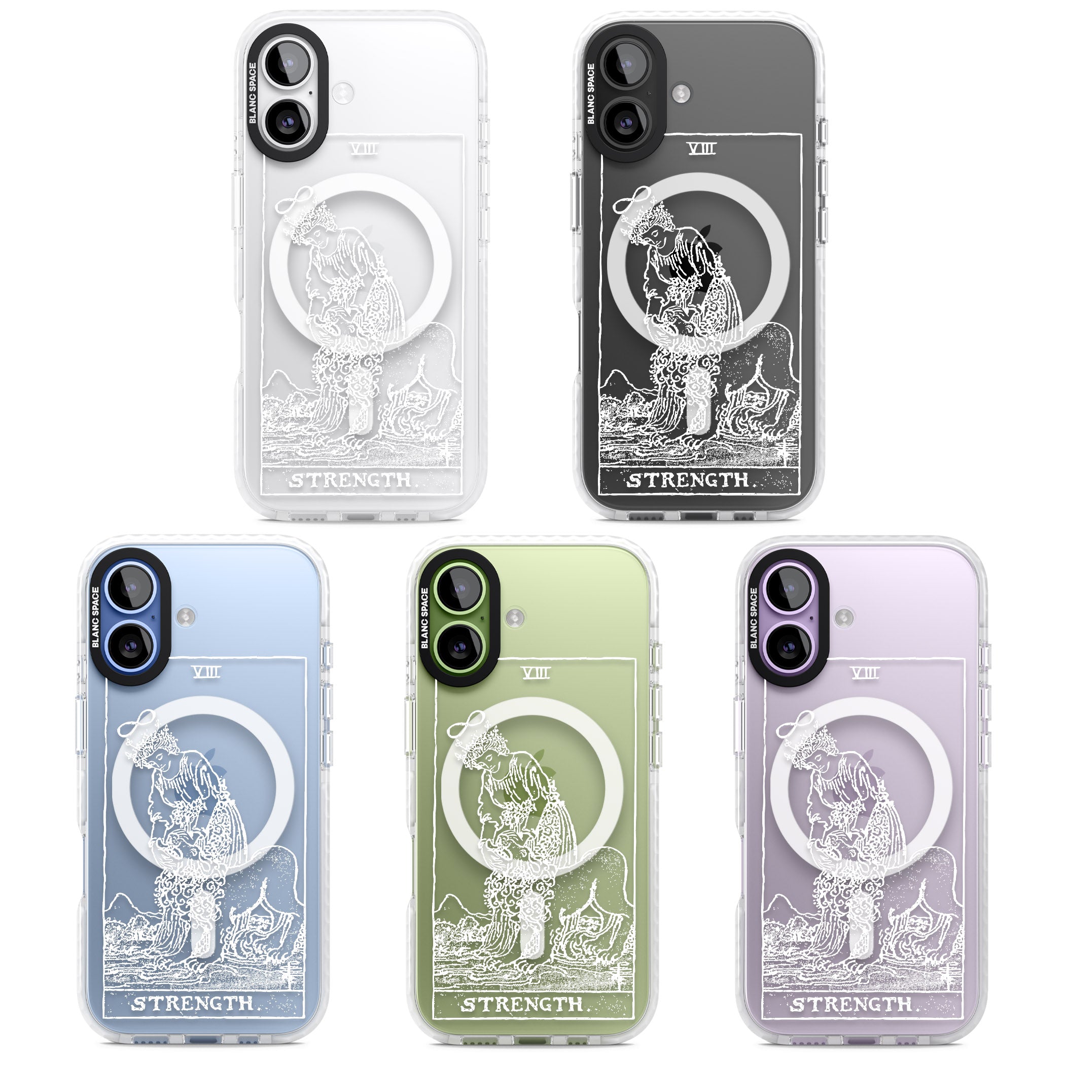 Personalised Strength Tarot Card (White) iPhone 17 Impact Pro Clear Phone Case APT Impact Protection