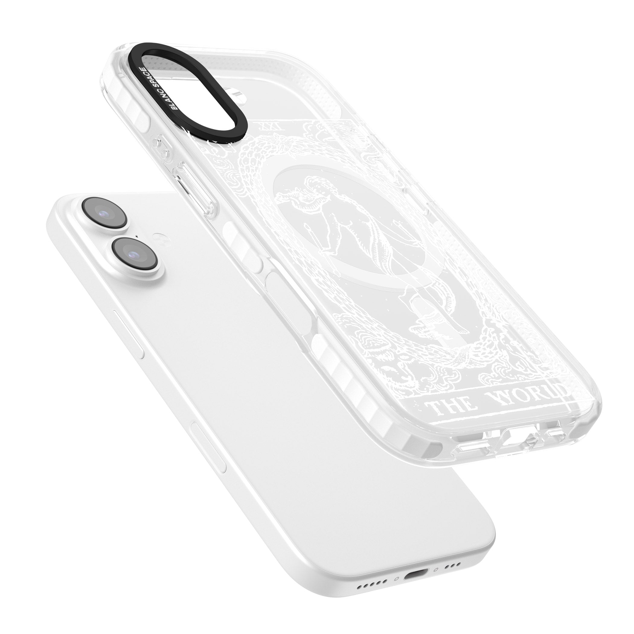 Personalised The World Tarot Card (White) iPhone 17 Impact Pro Clear Phone Case Colours