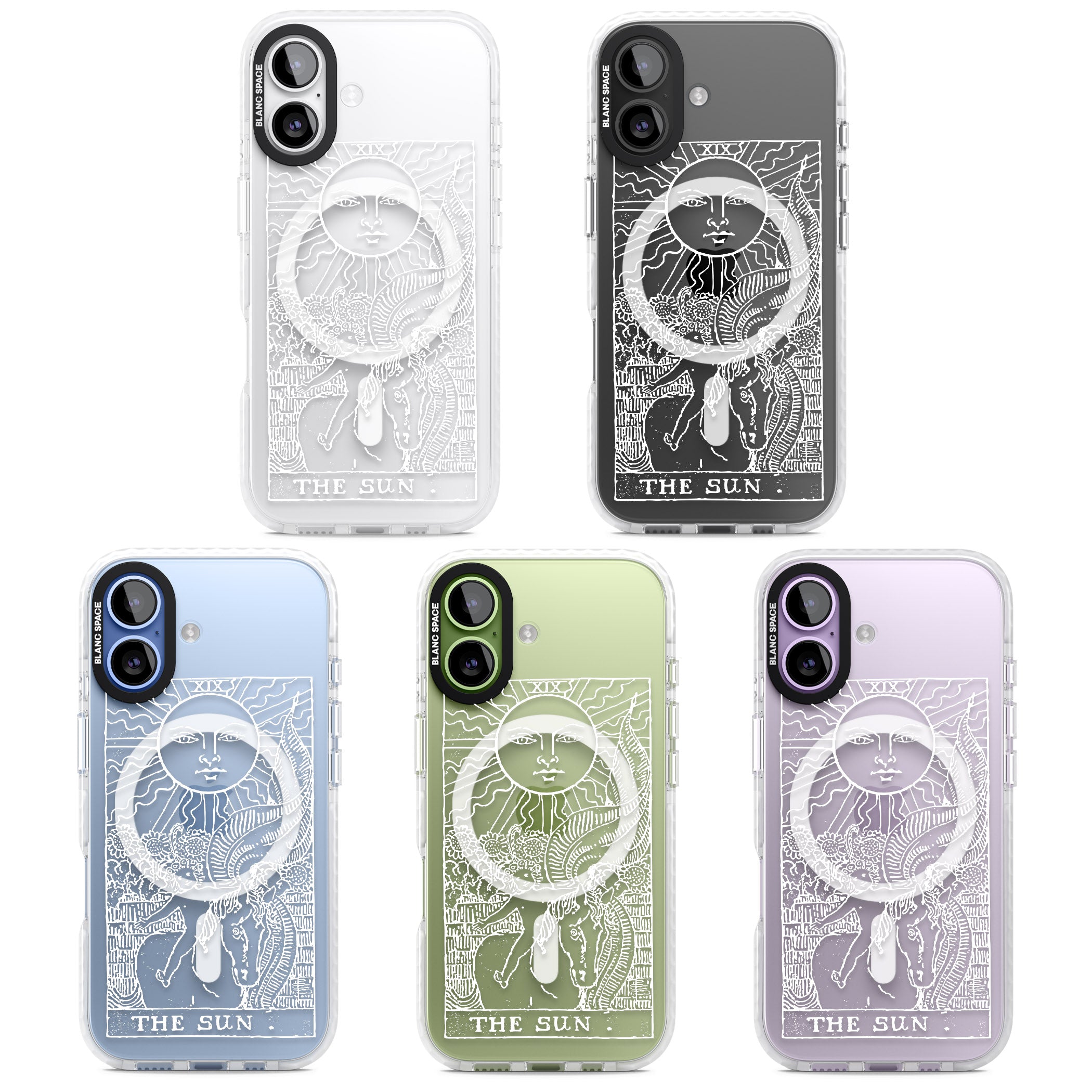 Personalised The Sun Tarot Card (White) iPhone 17 Impact Pro Clear Phone Case APT Impact Protection