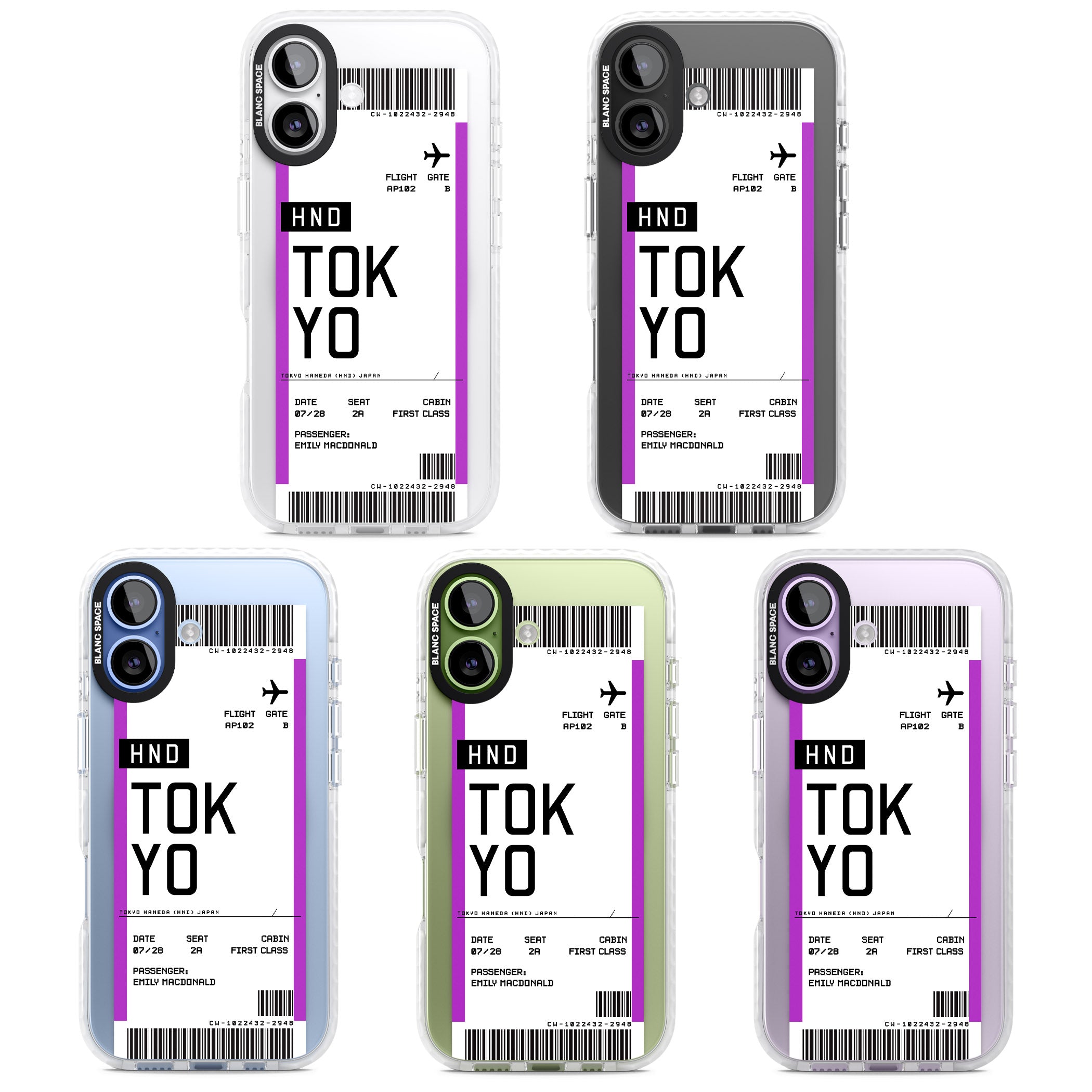 Personalised Tokyo Boarding Pass iPhone 17 Impact Pro Clear Phone Case APT Impact Protection