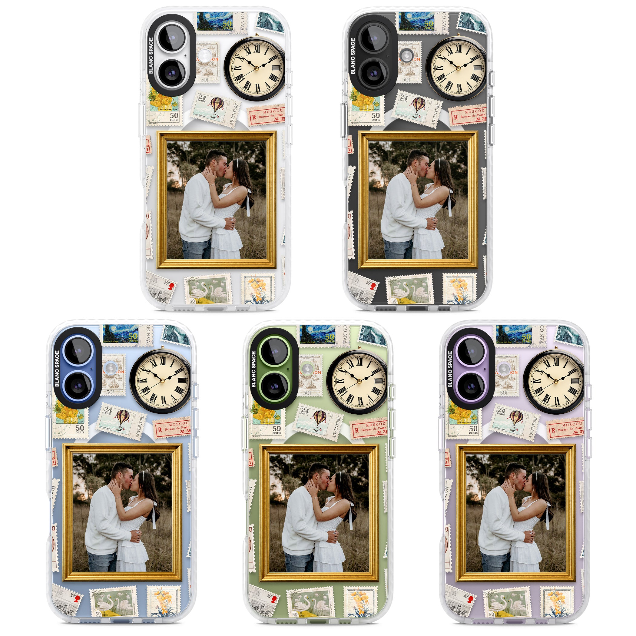 Personalised Vintage Photo Frame Collage iPhone 17 Impact Pro Clear Phone Case APT Impact Protection