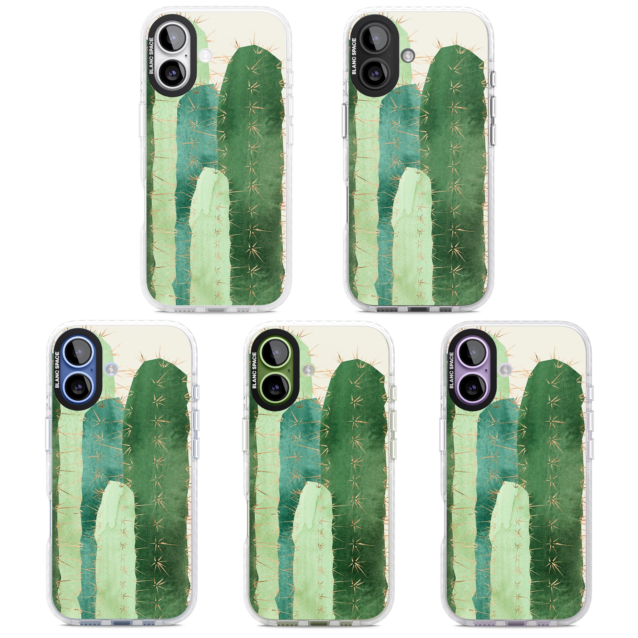 Large Cacti iPhone 17 Impact Pro Clear Phone Case APT Impact Protection