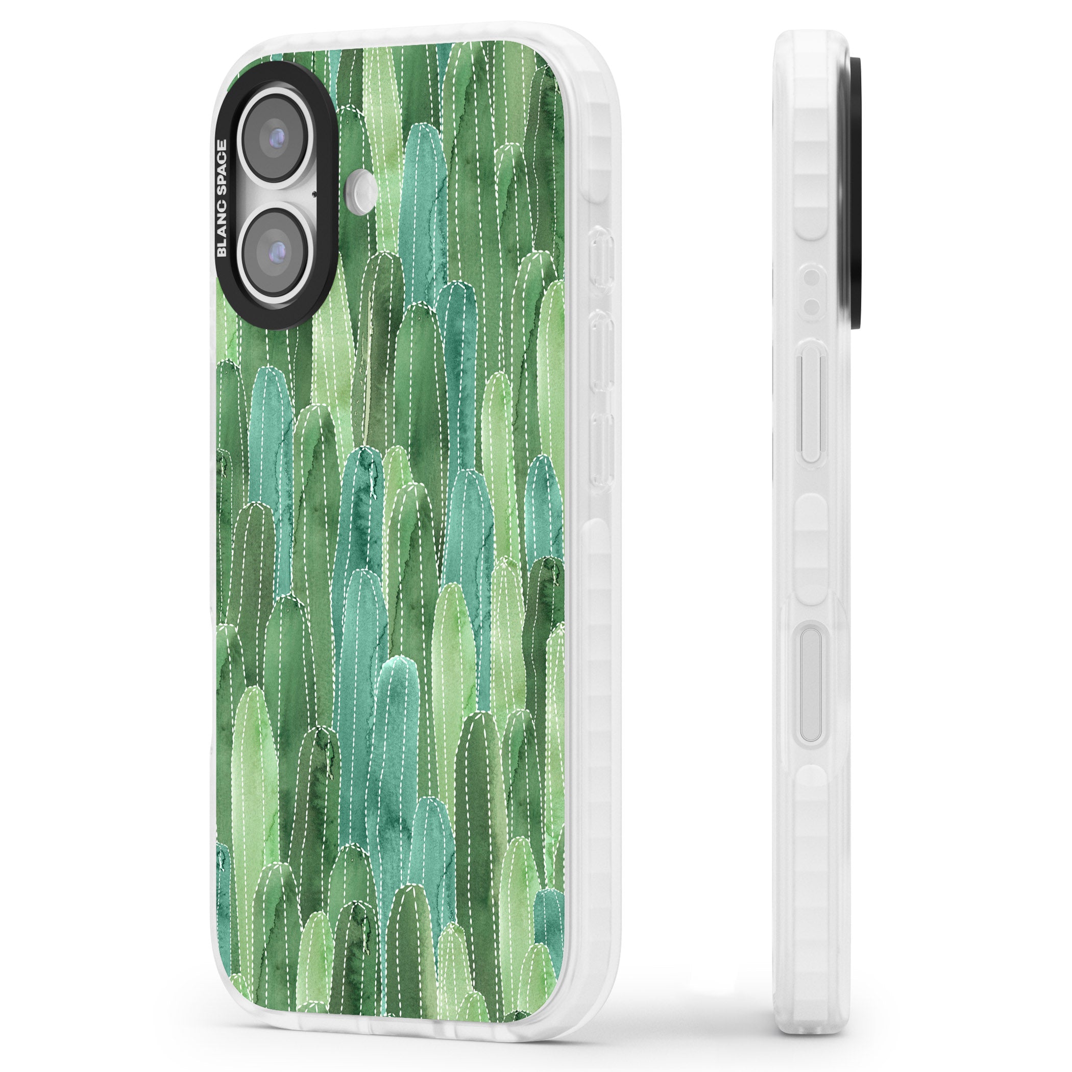 Skinny Cacti iPhone 17 Impact Pro Clear Phone Case Side Profile