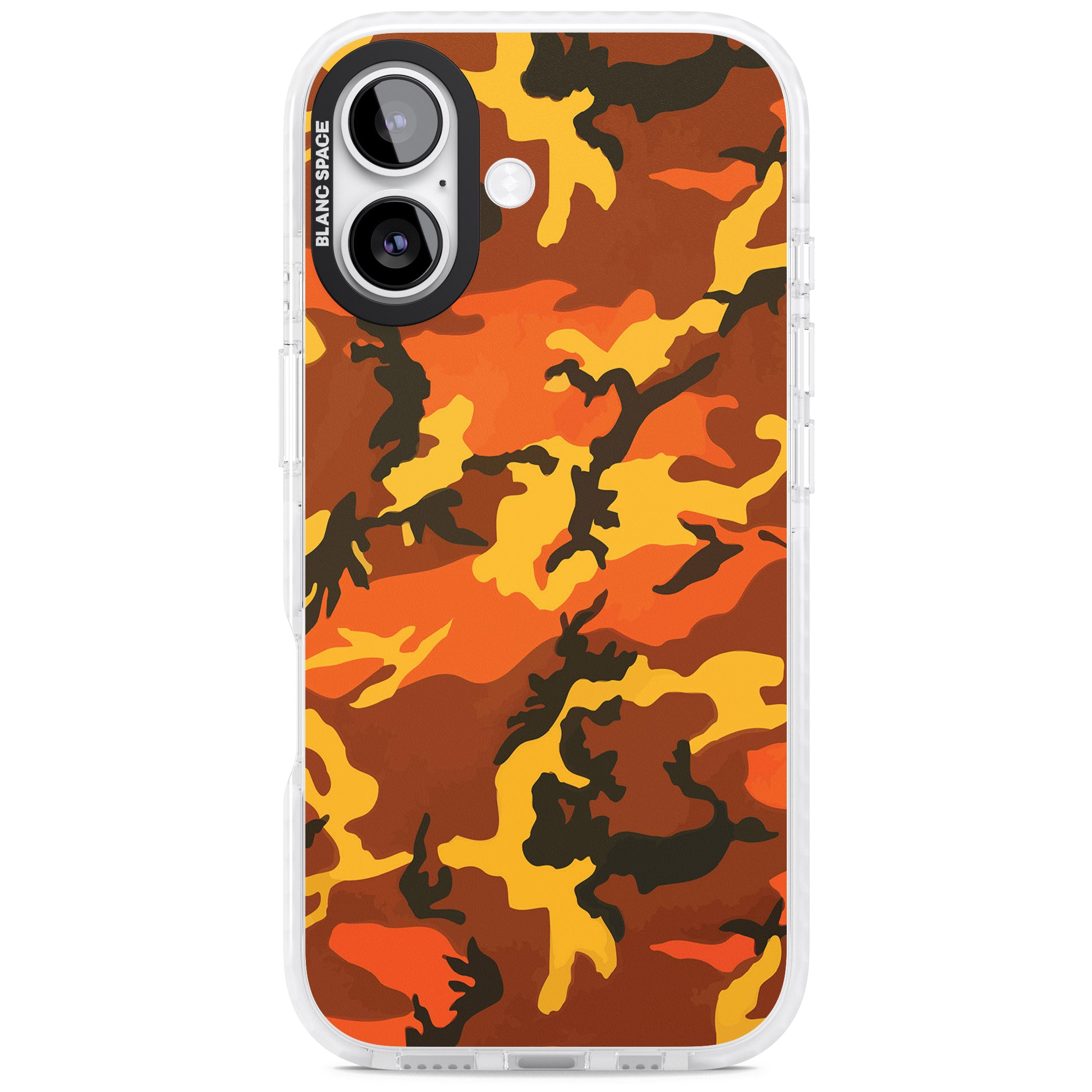 Orange Camo iPhone 17 Impact Pro Clear Phone Case