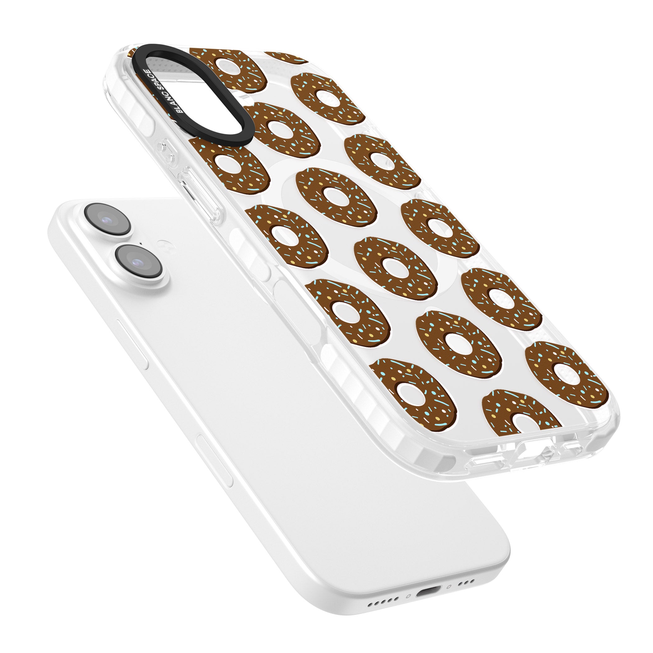 Chocolate Donut Pattern iPhone 17 Impact Pro Clear Phone Case Colours
