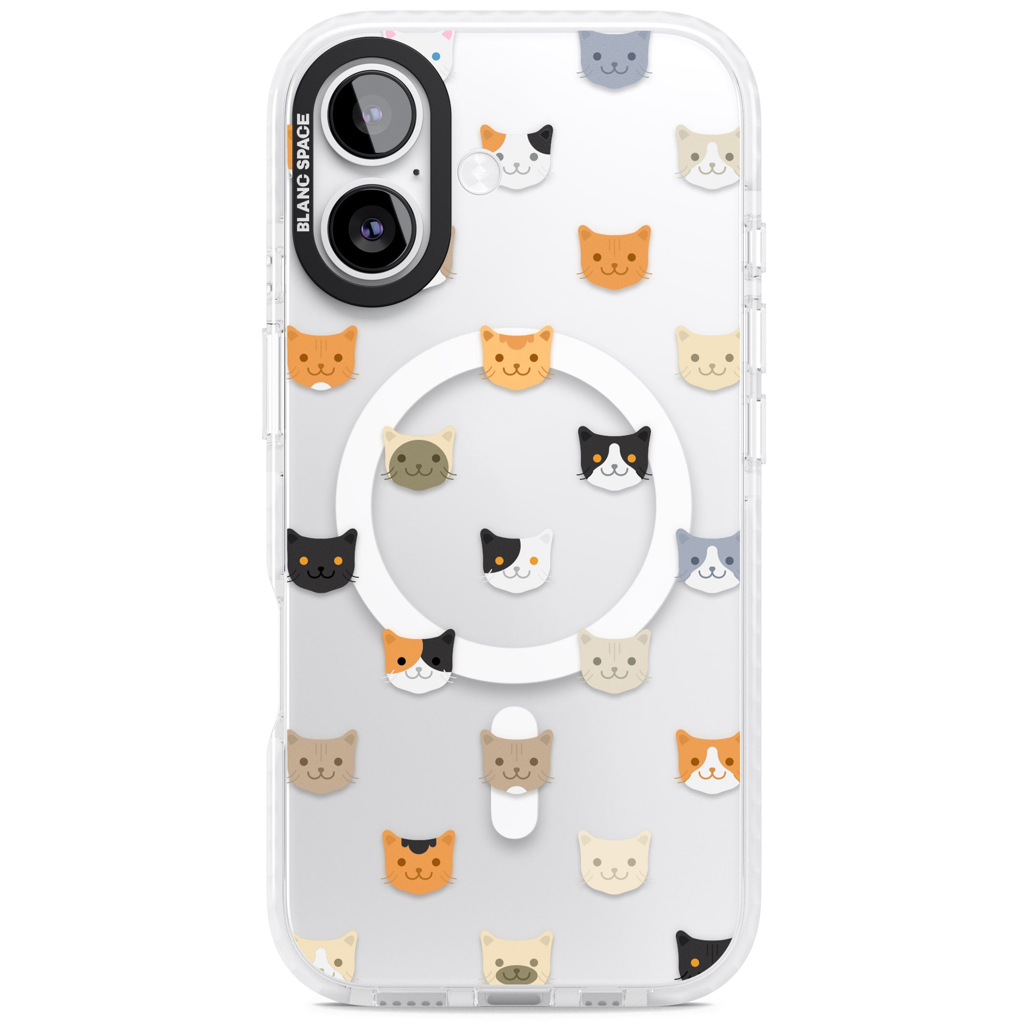Cute Cat Face Transparent iPhone 17 Impact Pro Clear Phone Case